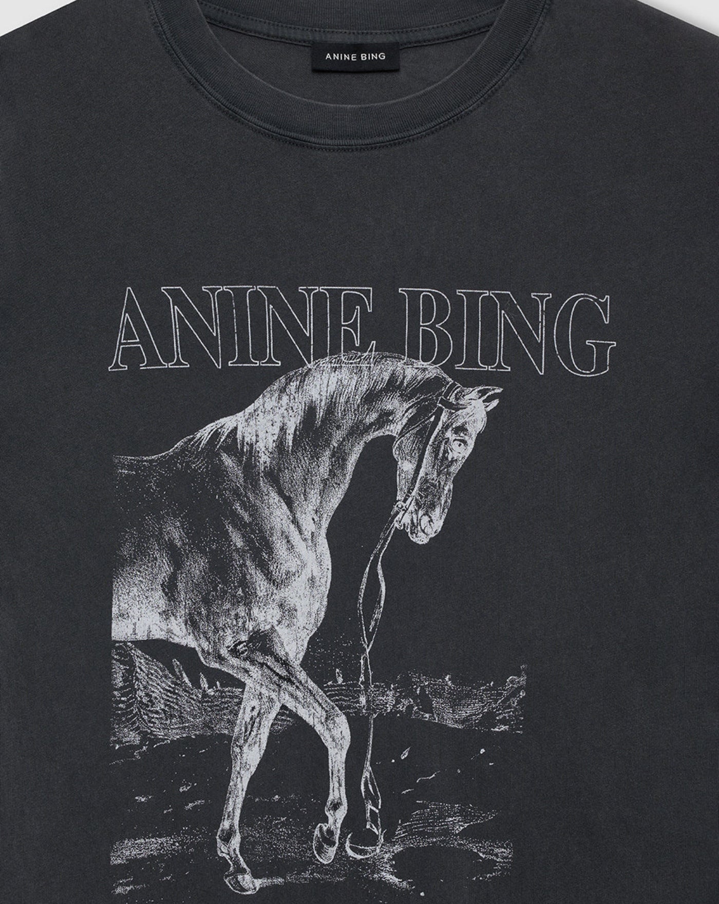 Camiseta Anine Bing Lili Tee Horse A0811713WBL1 BLACK ANINE BING 
