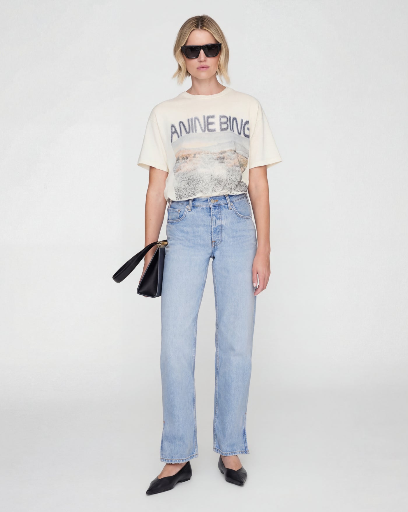 Camiseta Anine Bing Cade Tee Windflowers A0812078 OFW1OFF WHITE ANINE BING 