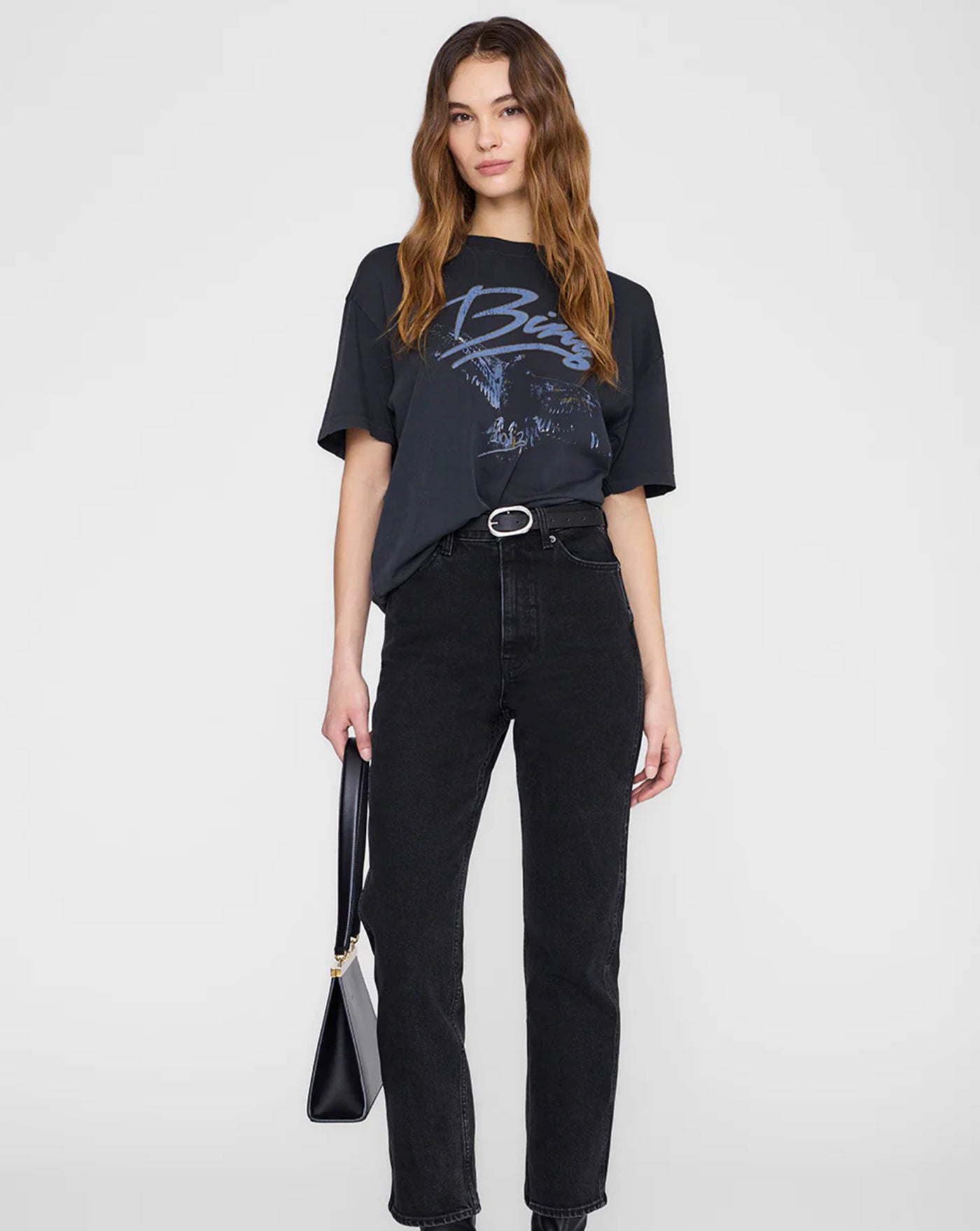 Camiseta Anine Bing Kent Tee A0812386 WBL1WASHED BLACK ANINE BING 