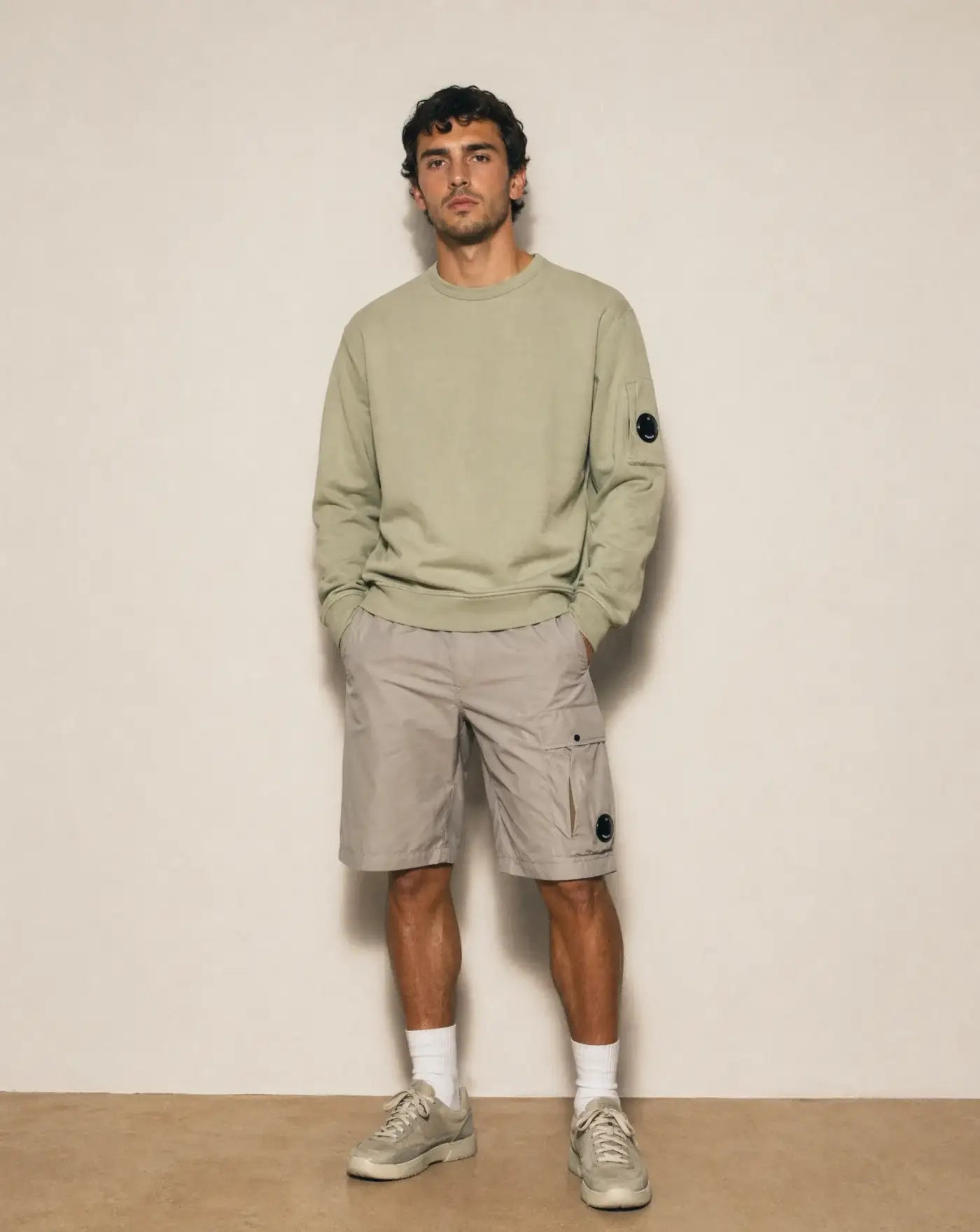 Sudadera C.P. Company Light Fleece Crewneck Sweatshirt 20CMSS711A002246G 610 MOSS GRAY C.P. COMPANY 