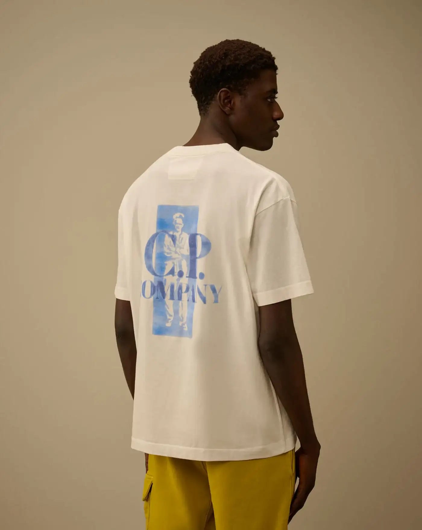 Camiseta C.P. Company 30/1 Jersey Comfort Logo 20CMTS143A110579W 103 GAUZE WHITE C.P. COMPANY 