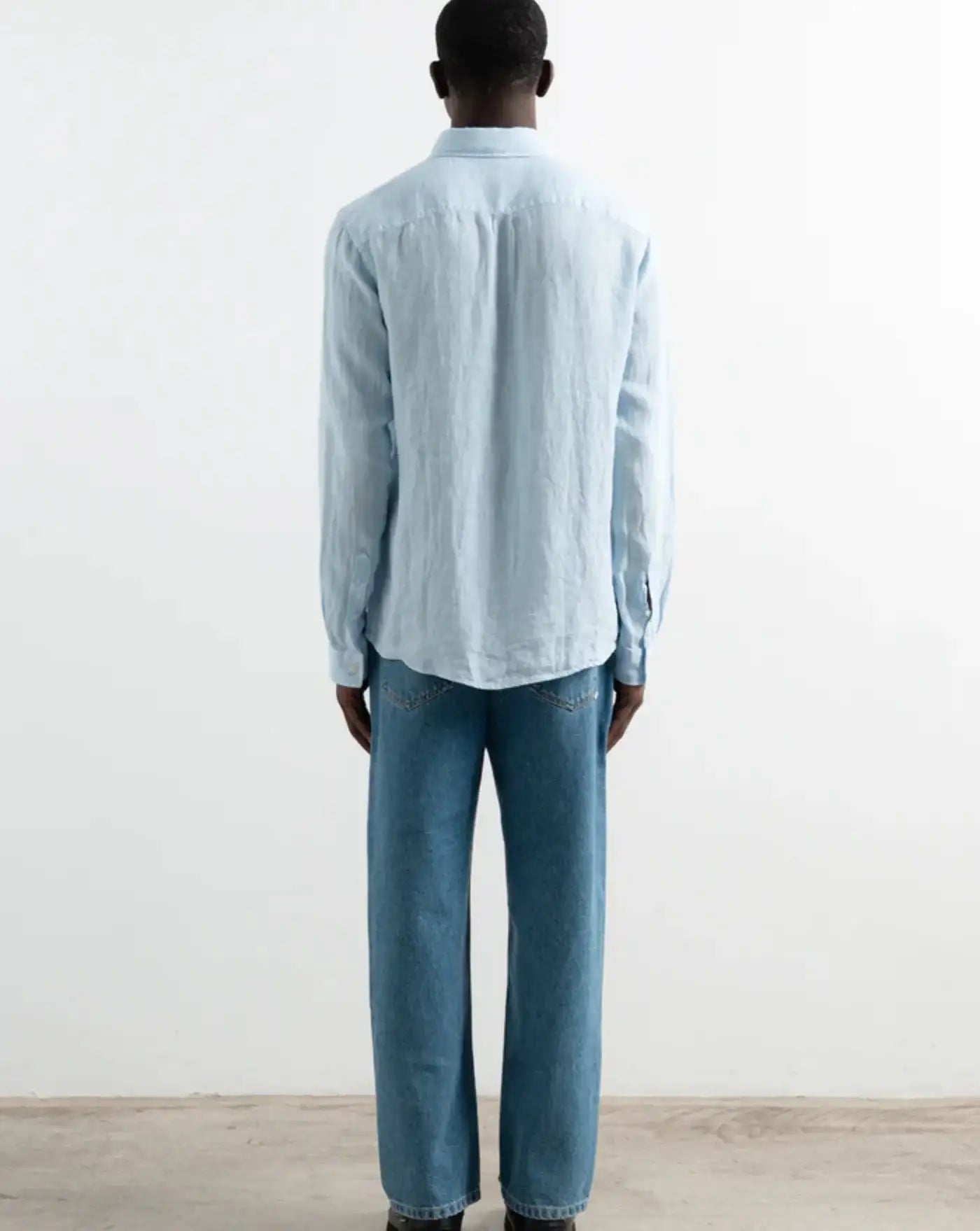 Camisa Edmmond Linen shirt light blue 1261005500 PLAIN LIGHT BLUE EDMMOND 