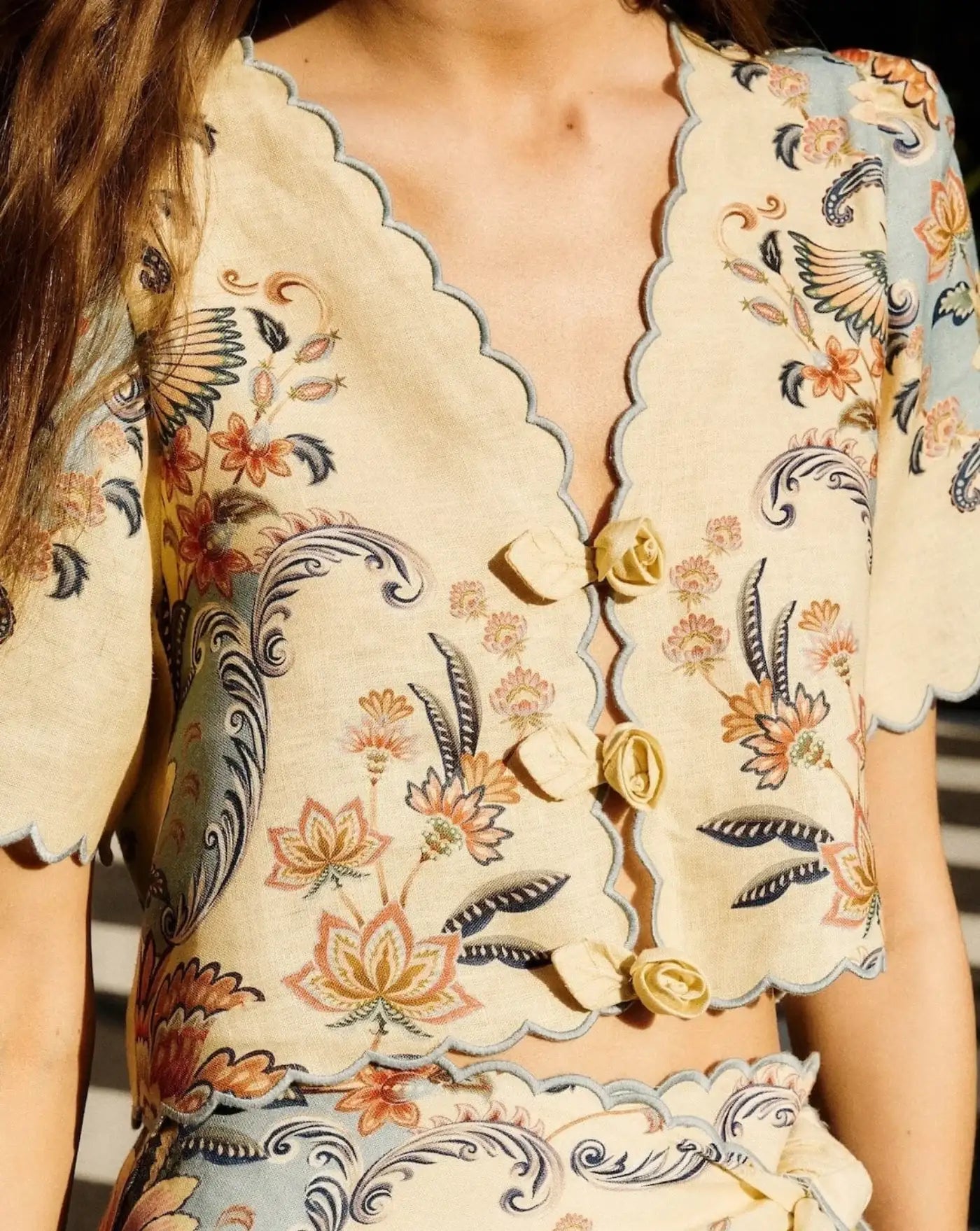 Top Farm Rio Boho Beauty Butter Short Sleeve Top 348846 26016 FARM RIO 