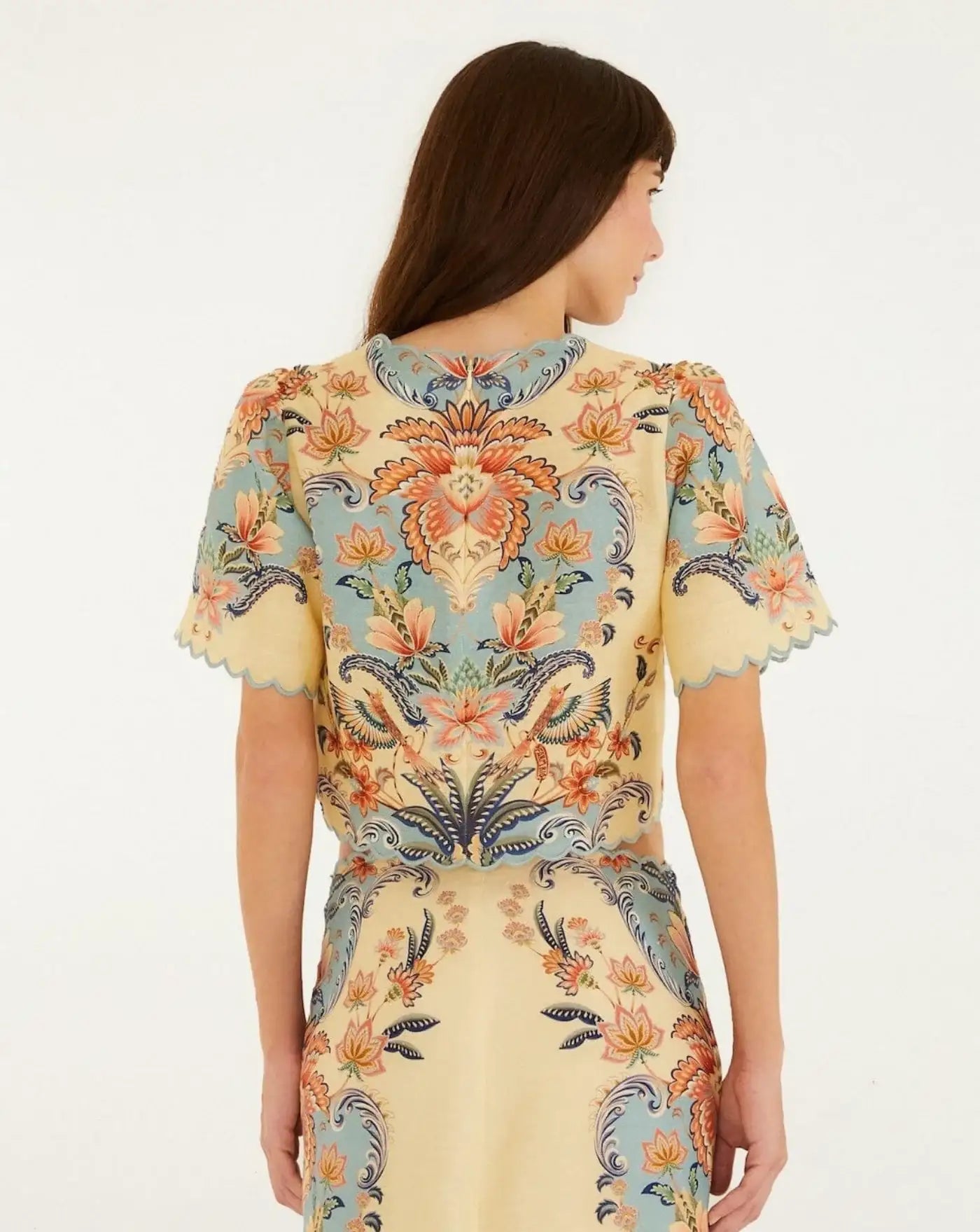 Top Farm Rio Boho Beauty Butter Short Sleeve Top 348846 26016 FARM RIO 
