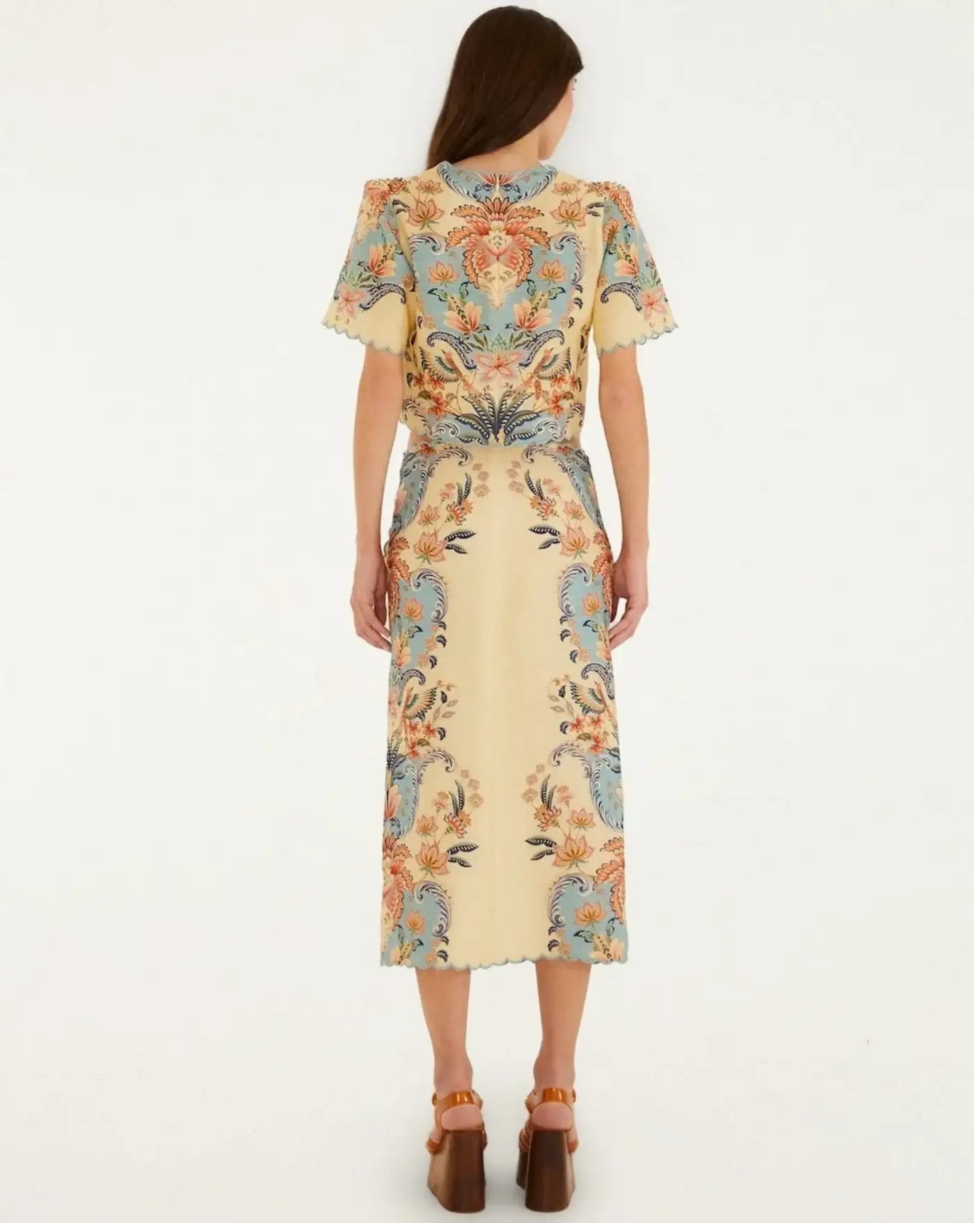 Falda Farm Rio Boho Beauty Butter Midi Skirt 348847 26016 FARM RIO 