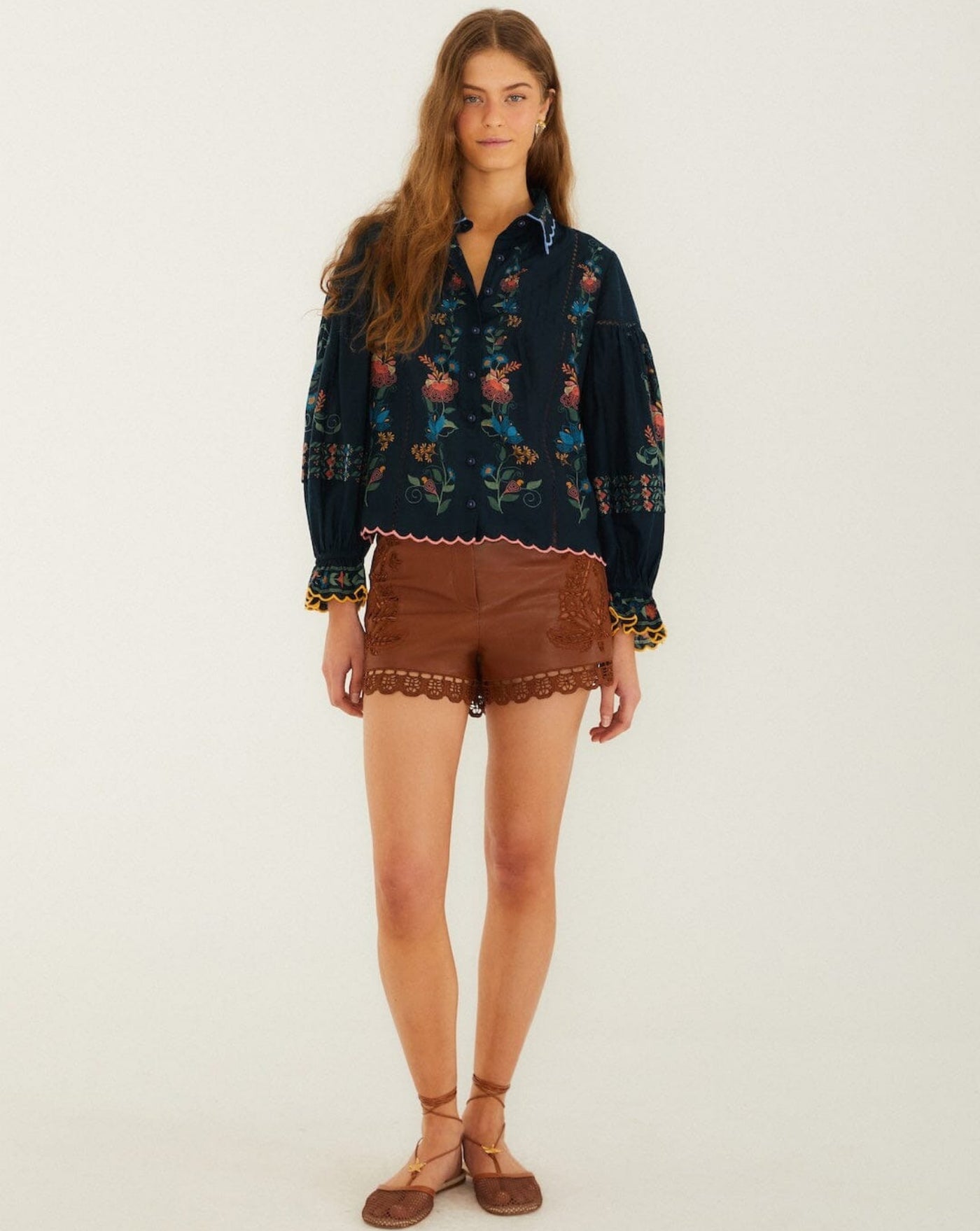 Blusa Farm Rio Stitched Garden 358020 26091 STITCHED GARDEN FARM RIO 