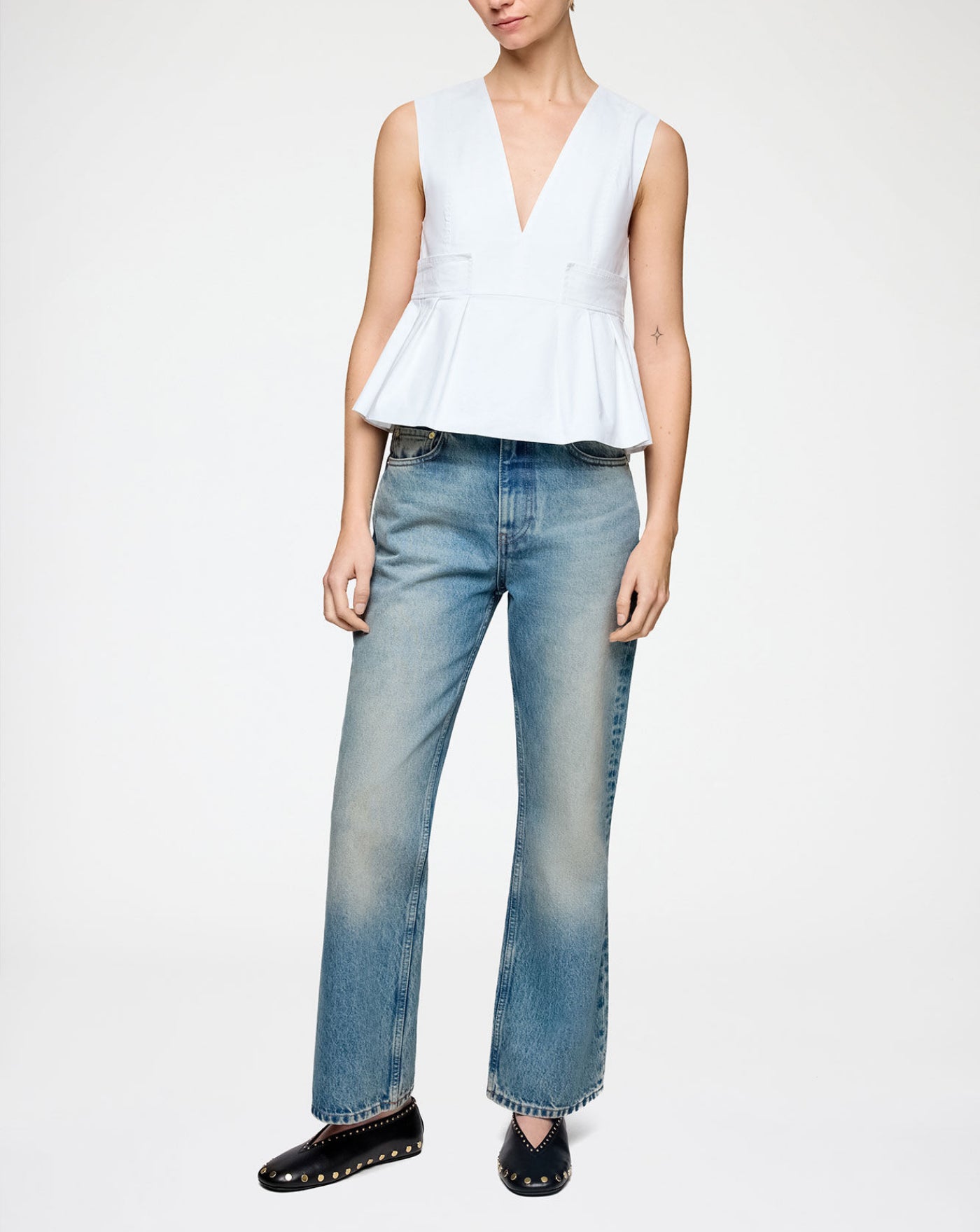 Top Ganni A1040124 151 BRIGHT WHITE GANNI 