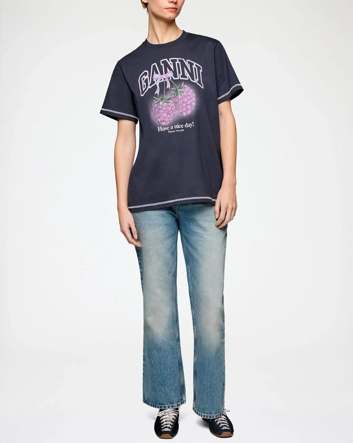 Camiseta Ganni Raspberries A1050219 252 GANNI 