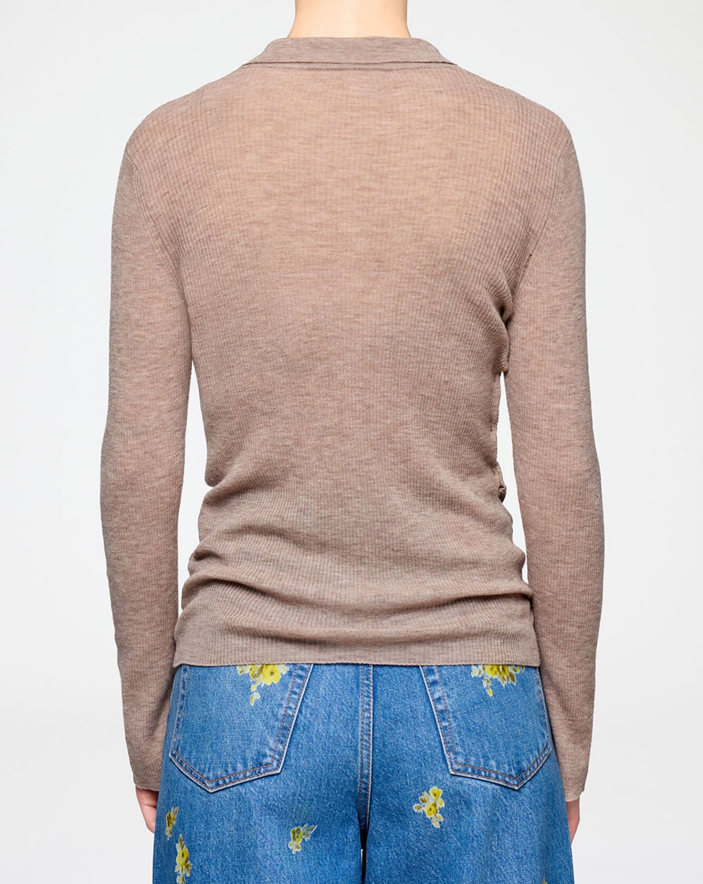 Polo de lana fina Ganni<BR/> A1070281 883 SAFARI GANNI 