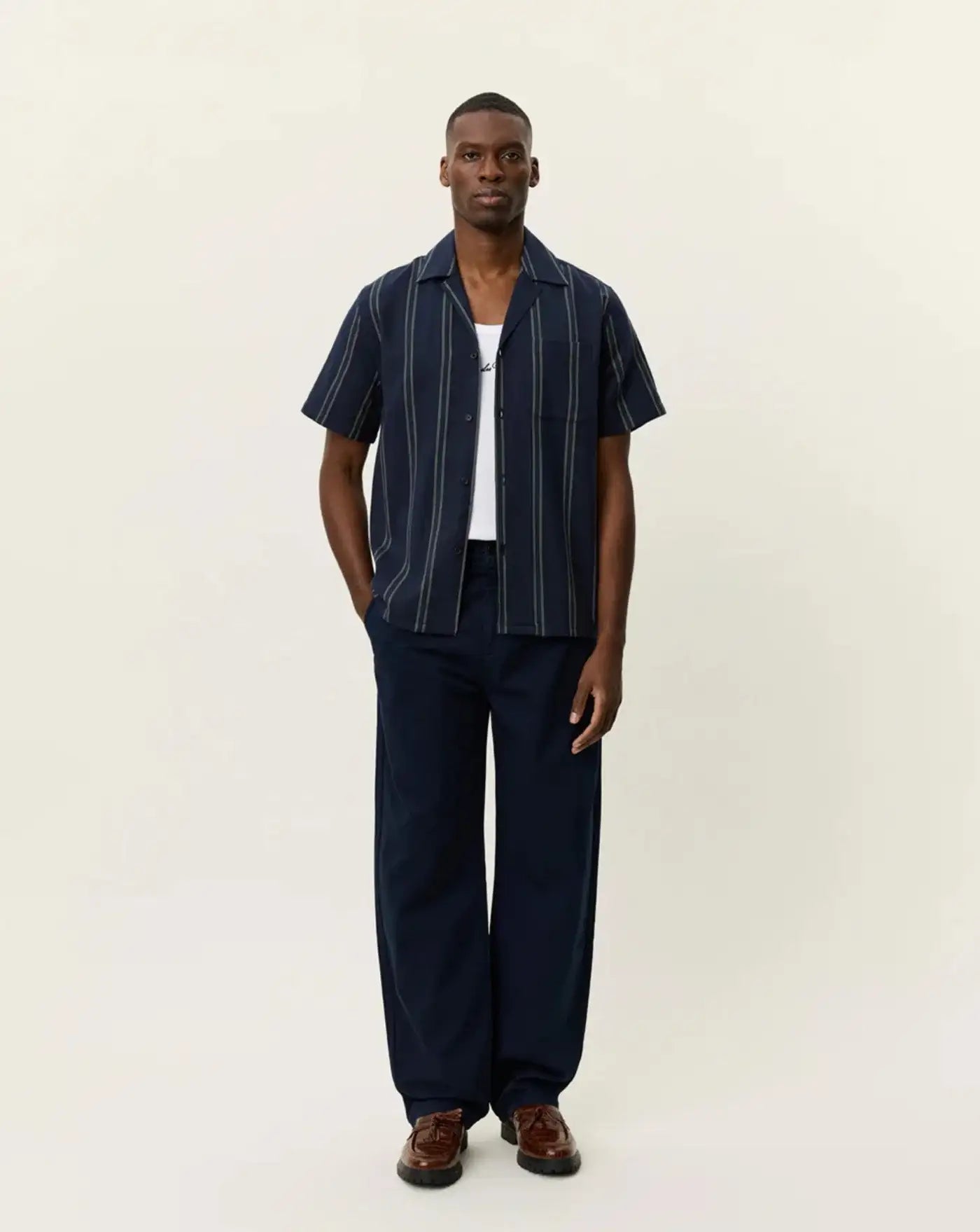 Camisa Les Deux Lawson Stripe SS Shirt<BR/> 1001389 460 LES DEUX 
