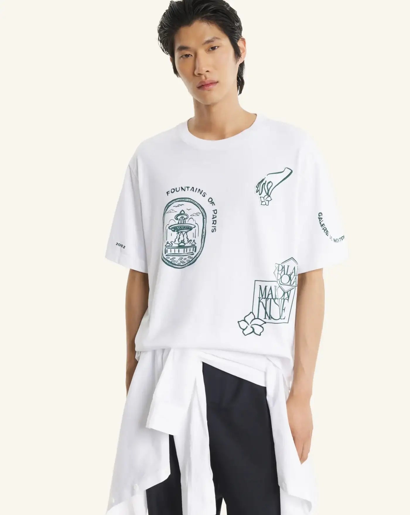 Camiseta Maison Kitsune Art Nouveau Stamps QM00107KJ0119 P100 MAISON KITSUNE 