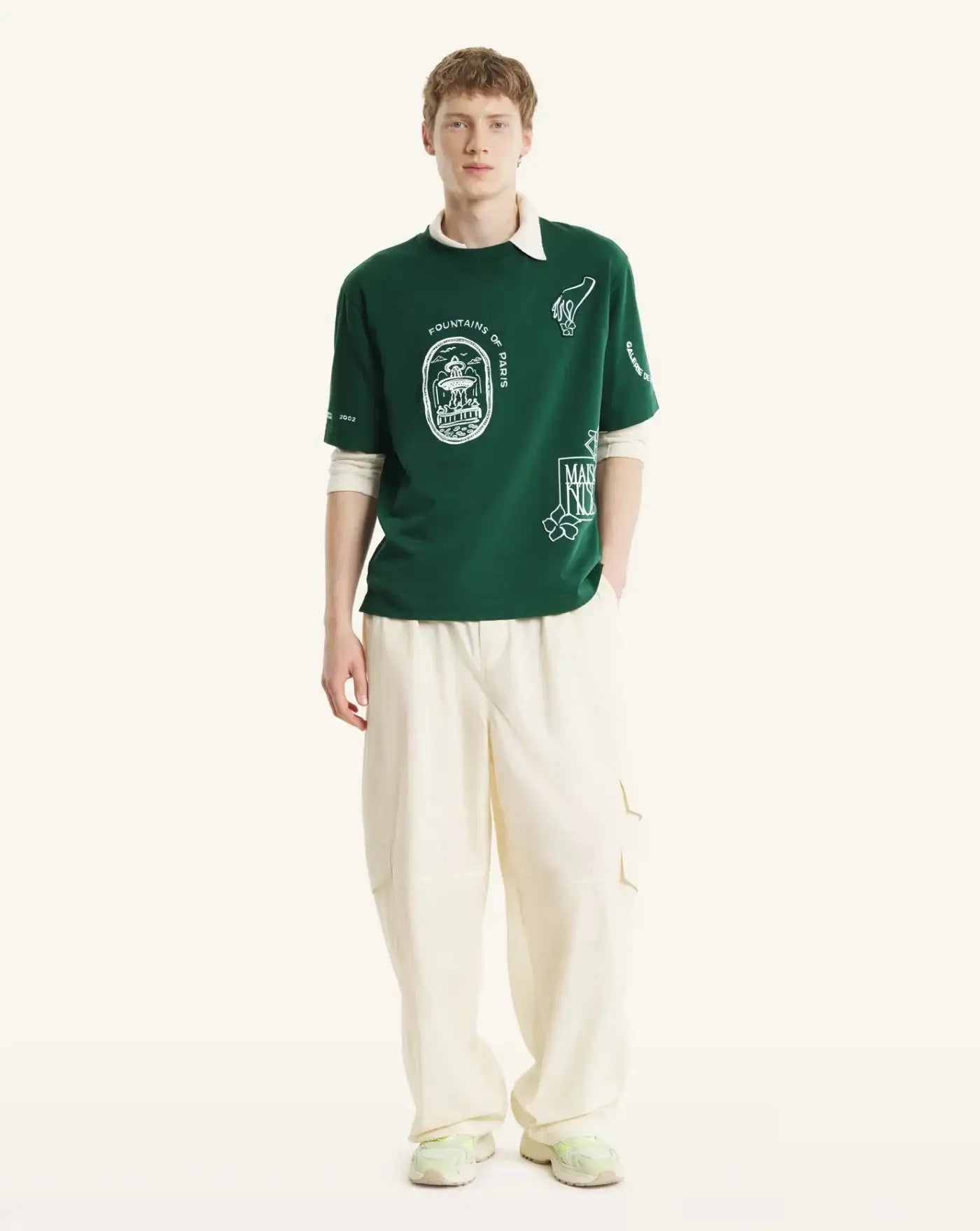 Camiseta Maison Kitsune Art Nouveau Stamps QM00107KJ0119 P399 MAISON KITSUNE 