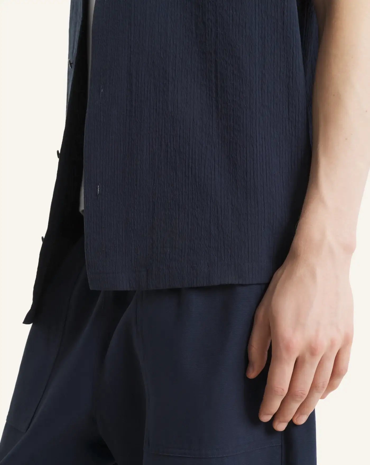 Camisa Maison Kitsune Seersucker Resort QM00407WC5082 0413 MAISON KITSUNE 
