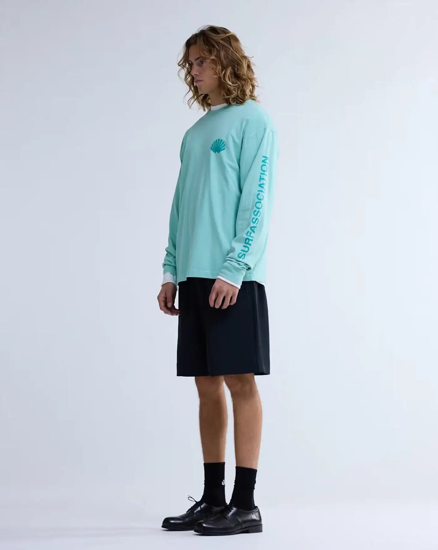Camiseta New Amsterdam Logo Longsleeve Ocean 2601106002 WAVE/SEA GREEN NEW AMSTERDAM 
