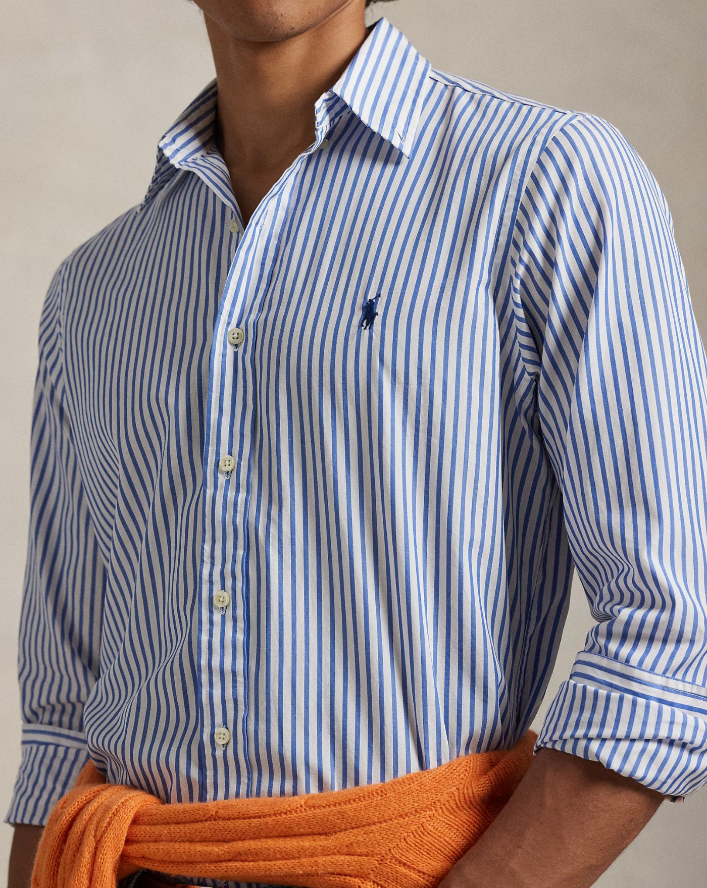 Camisa Polo Ralph Lauren Stripes 710B15595008 3249D WHITE BLUE POLO RALPH LAUREN 