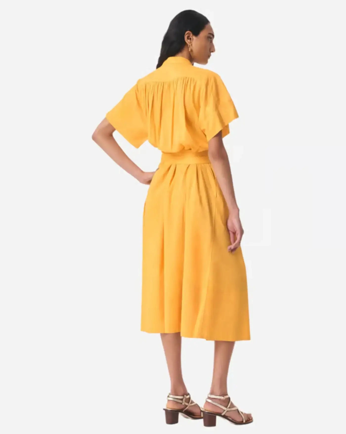 Vestido midi de algodón de Vanessa Bruno 4EVA42V08241 SAFRAN VANESSA BRUNO 