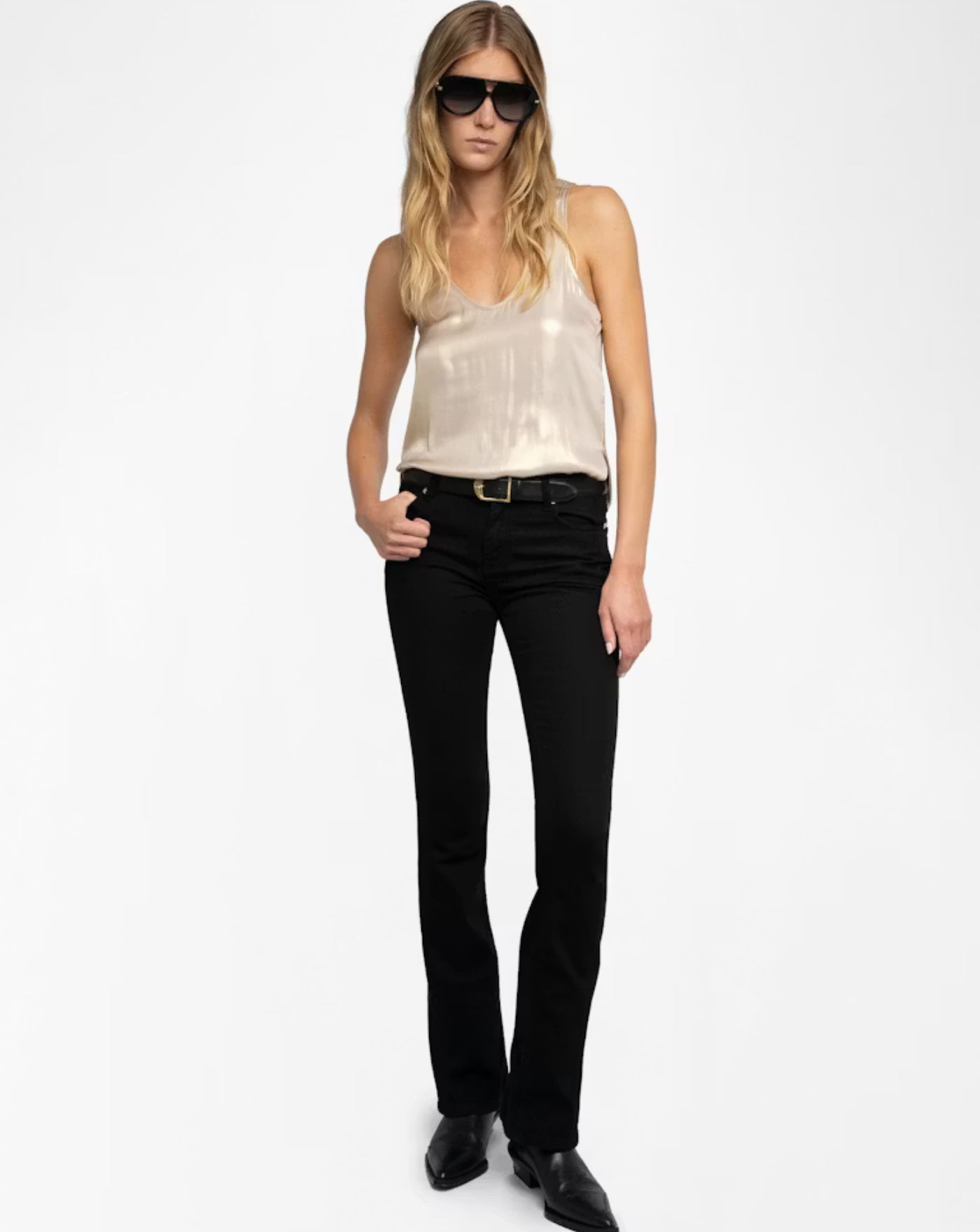 Top Zadig & Voltaire Tarys Stain Gold WWTO01986 700 ZADIG & VOLTAIRE 