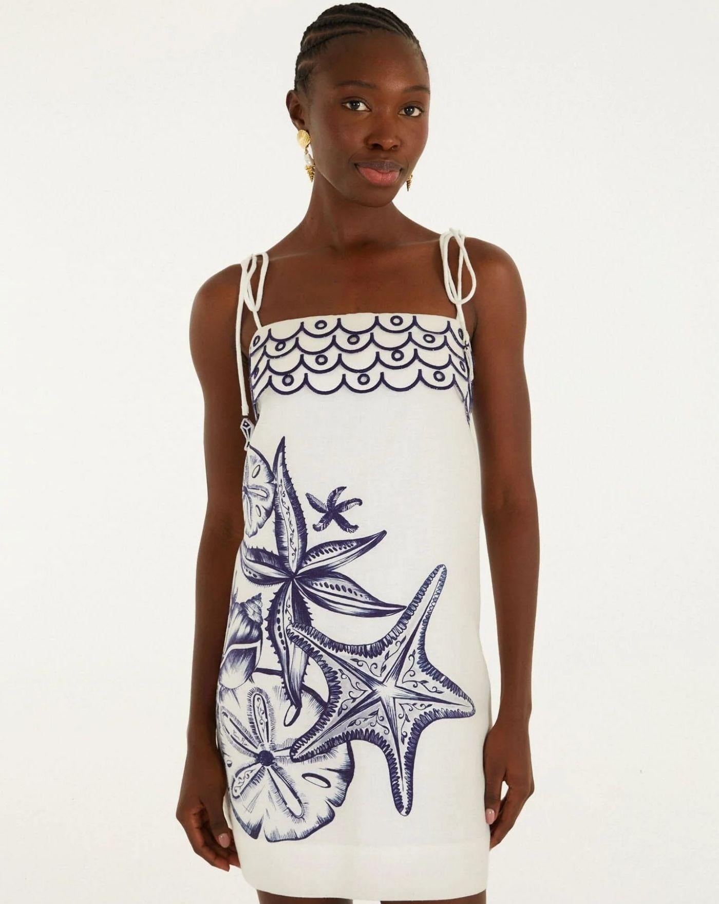 Vestido Farm Rio Coast Stars Off-white<BR/> 355368 OFF WHITE FARM RIO 
