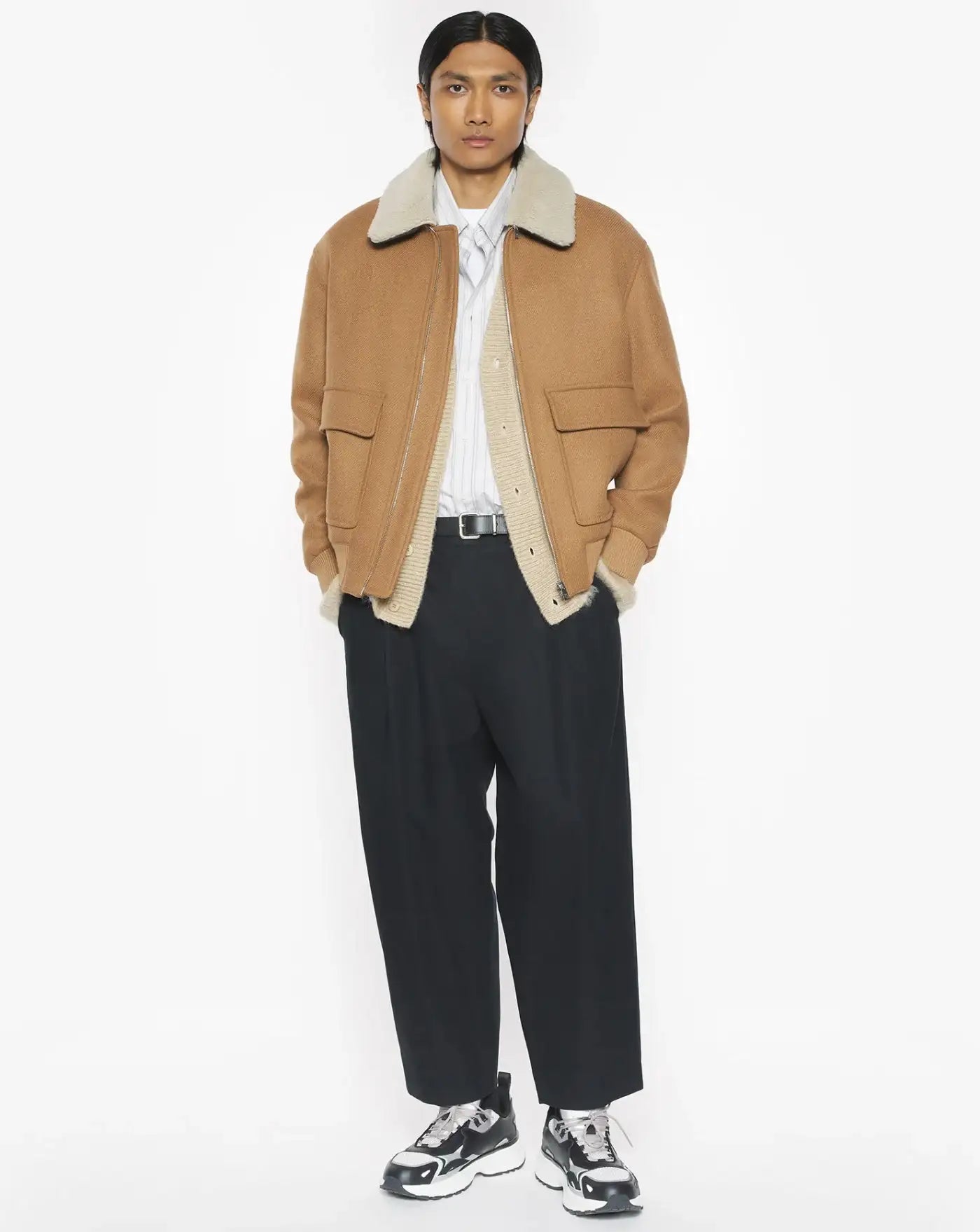 Chaqueta Maison Kitsune Shearling Collar Jacket PM02140WM2030 GINGER BROWM MAISON KITSUNE 