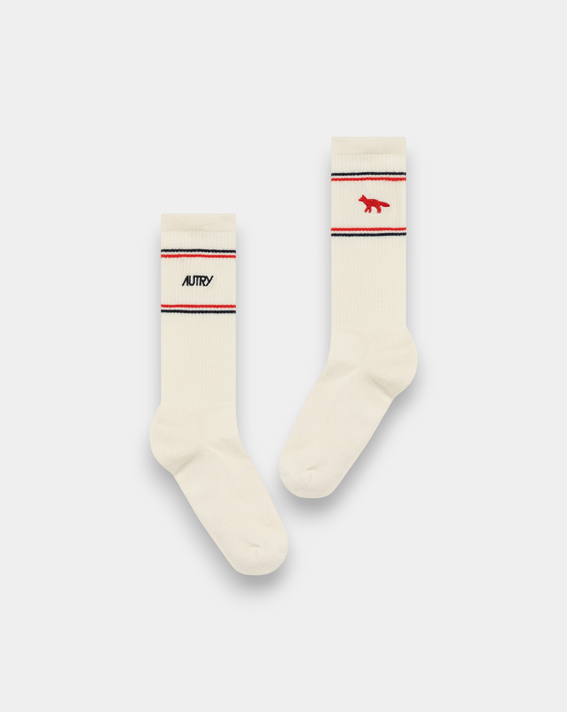 Calcetines Autry x Maison Kitsuné SOPU MK4W WHITE AUTRY 