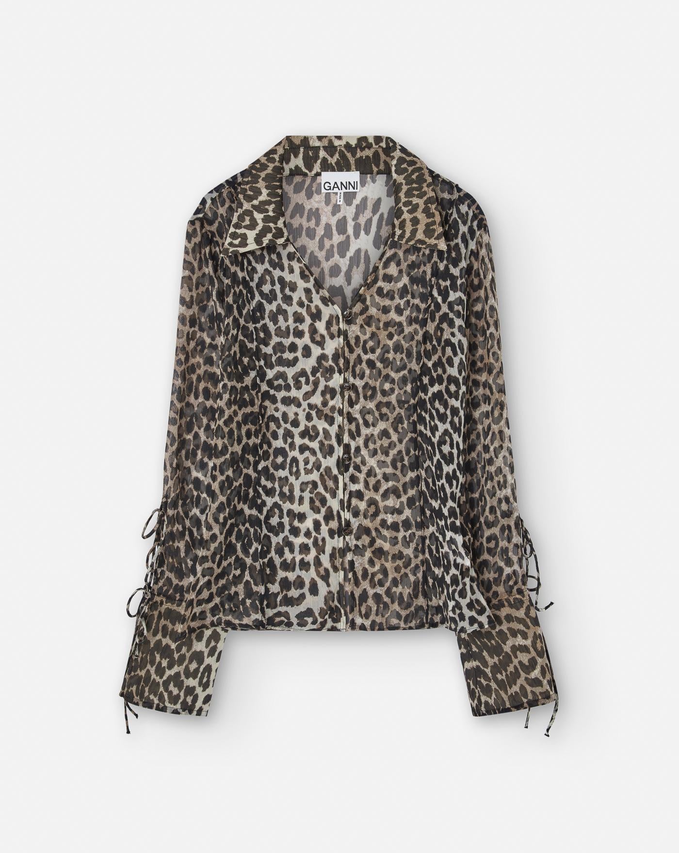 Blusa Ganni Printed Chifflon F9305 859 GANNI 