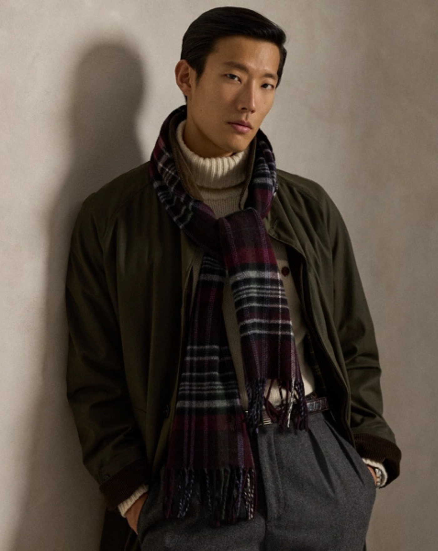 Bufanda Polo Ralph Lauren Cuadros 449959354011 WINE MULTI POLO RALPH LAUREN 