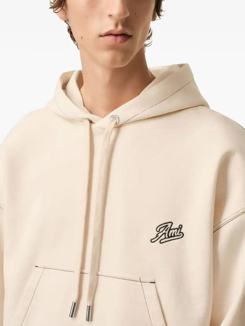 Sudadera Ami Paris Logo HSW229JE0098 WHITE CREAM AMI PARIS 