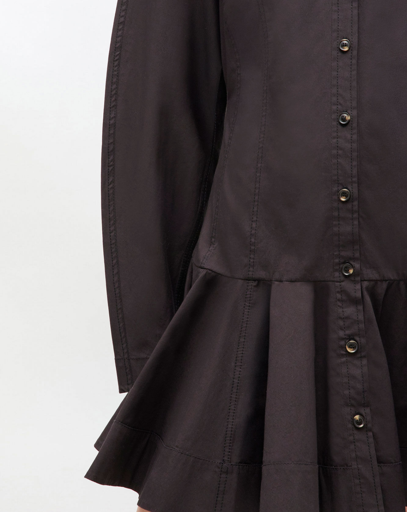 Vestido Ganni Stretch Cotton Buttoned Mini Dress W1001 099 GANNI 