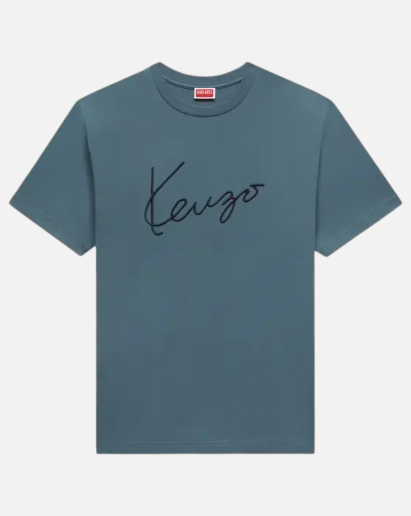 Camiseta de algodón bordada 'KENZO Signature' FG65TS2864SG 98 GREY KENZO 