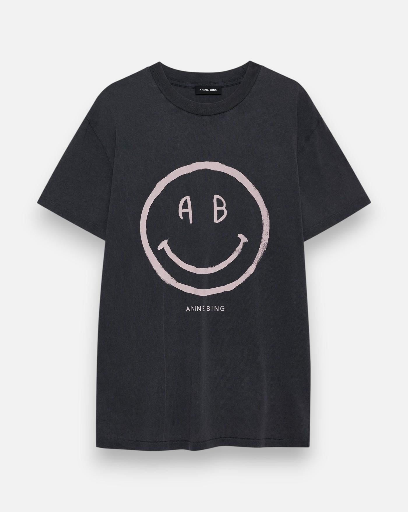 Camiseta Anine Bing CADE TEE SMILEY - WASHED GREY A0812928WHG1 WASHED GREY ANINE BING 
