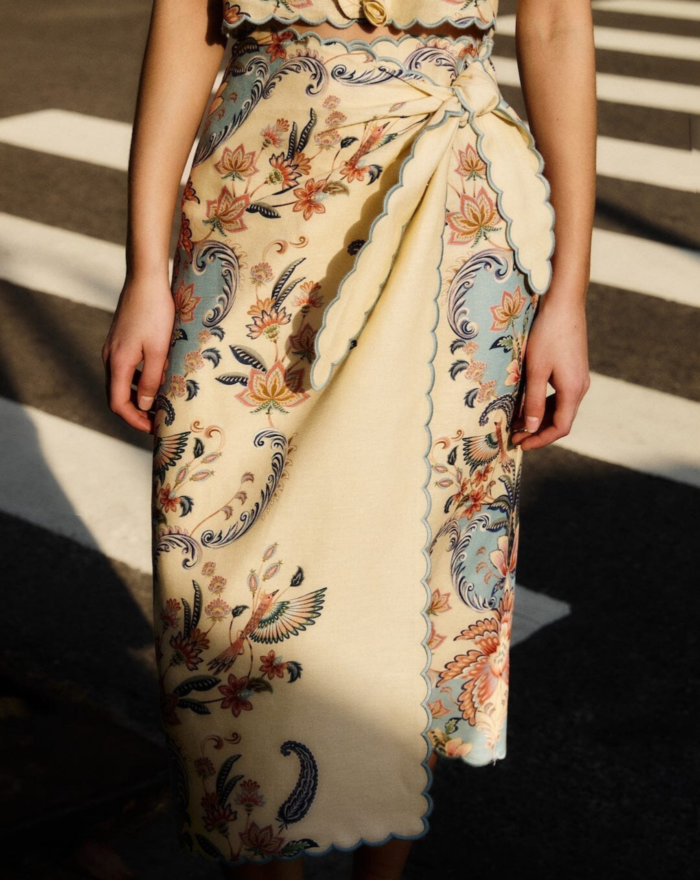 Falda Farm Rio Boho Beauty Butter Midi Skirt 348847 26016 FARM RIO 