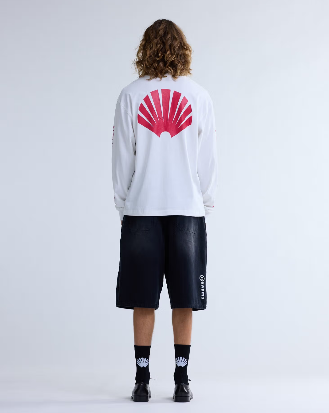 Camiseta New Amsterdam Logo Longsleeve Washed 2601106001 WHITE/DEEP RED NEW AMSTERDAM 