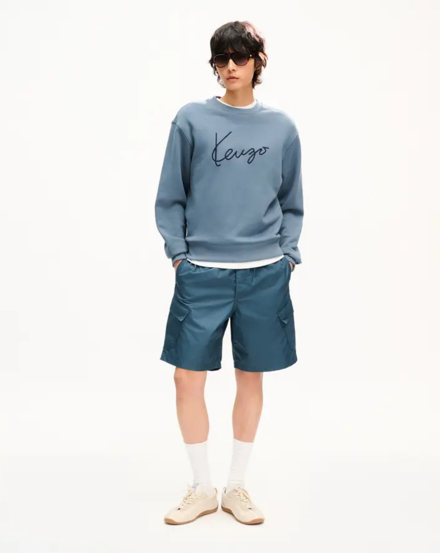 Sudadera de algodón bordada 'KENZO Signature'<BR/><BR/> FG65SW2704MJ 98 GREY KENZO 