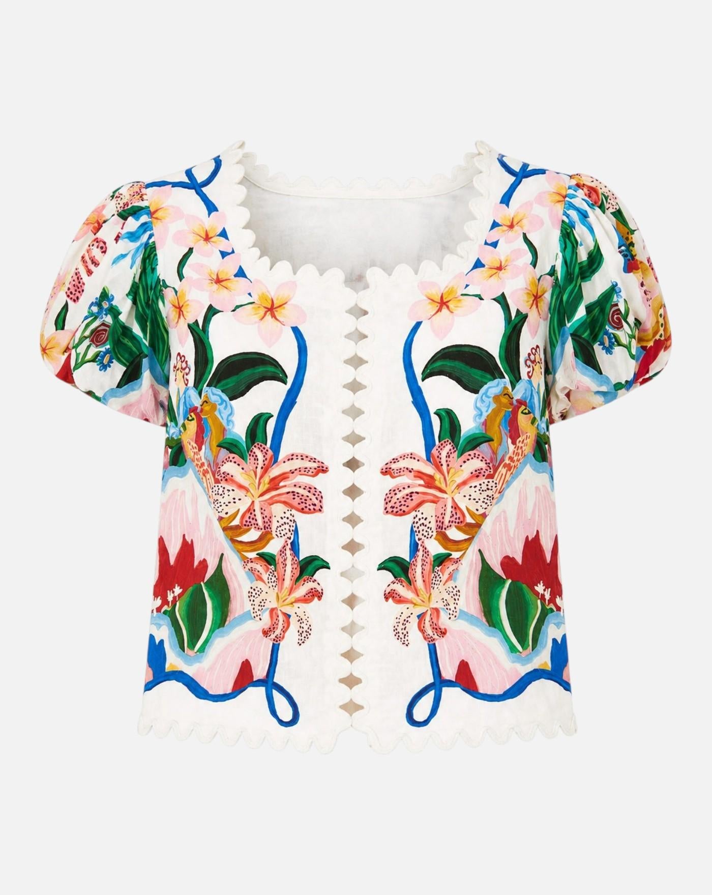 Blusa Farm Rio Garden of Life Scarf Off-white<BR/> 363552 OFF WHITE FARM RIO 