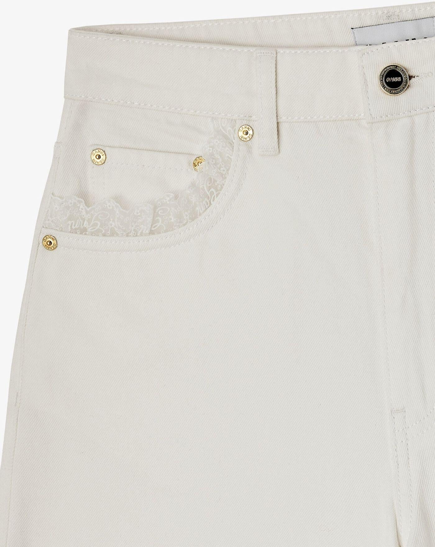 Pantalon Ganni White Denim Lari Jeans<BR/> A1190020 151 GANNI 