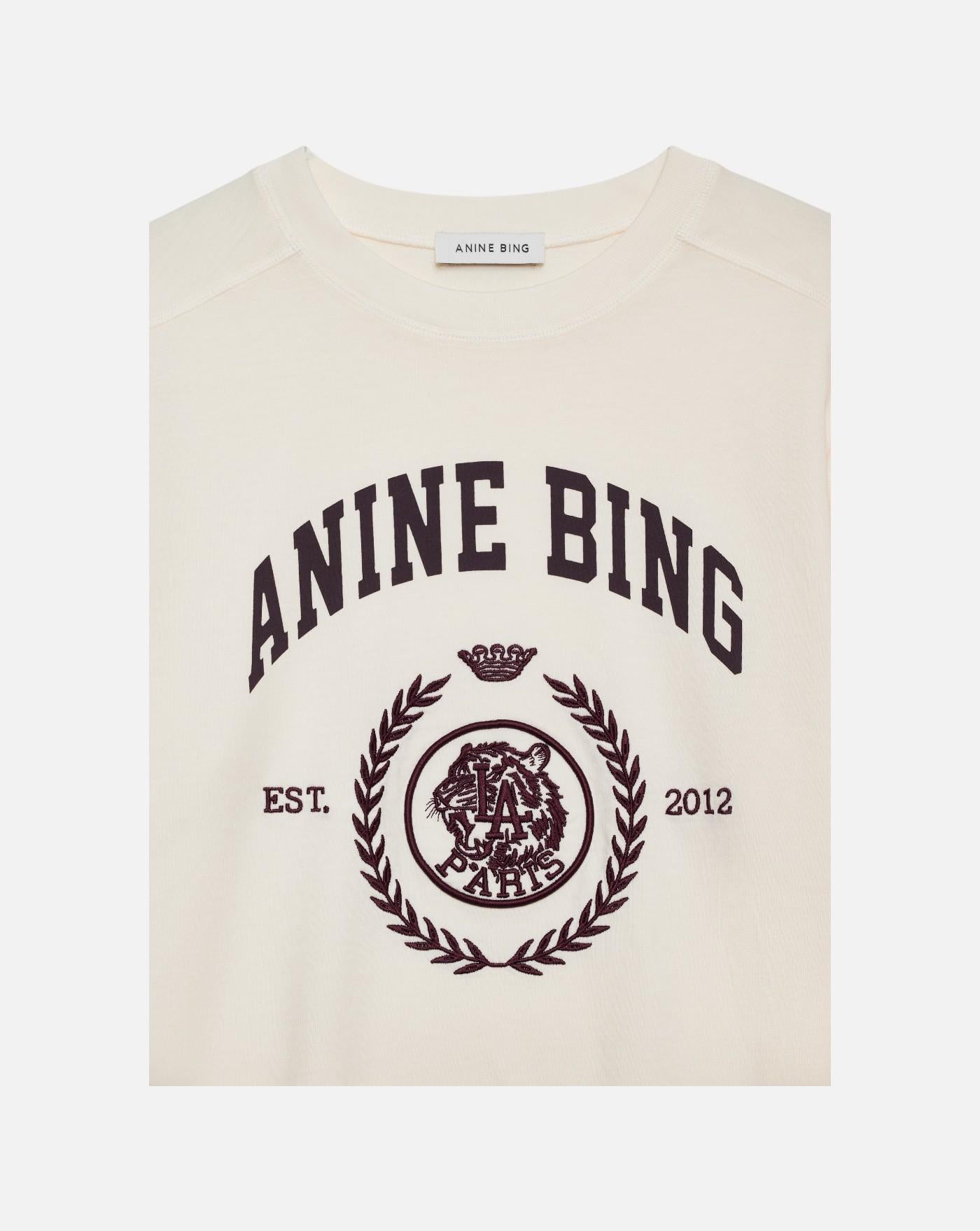 Camiseta Anine Bing JAYLIN TEE COLLEGIATE - CREAM A0812695WKHA3 CREAM ANINE BING 