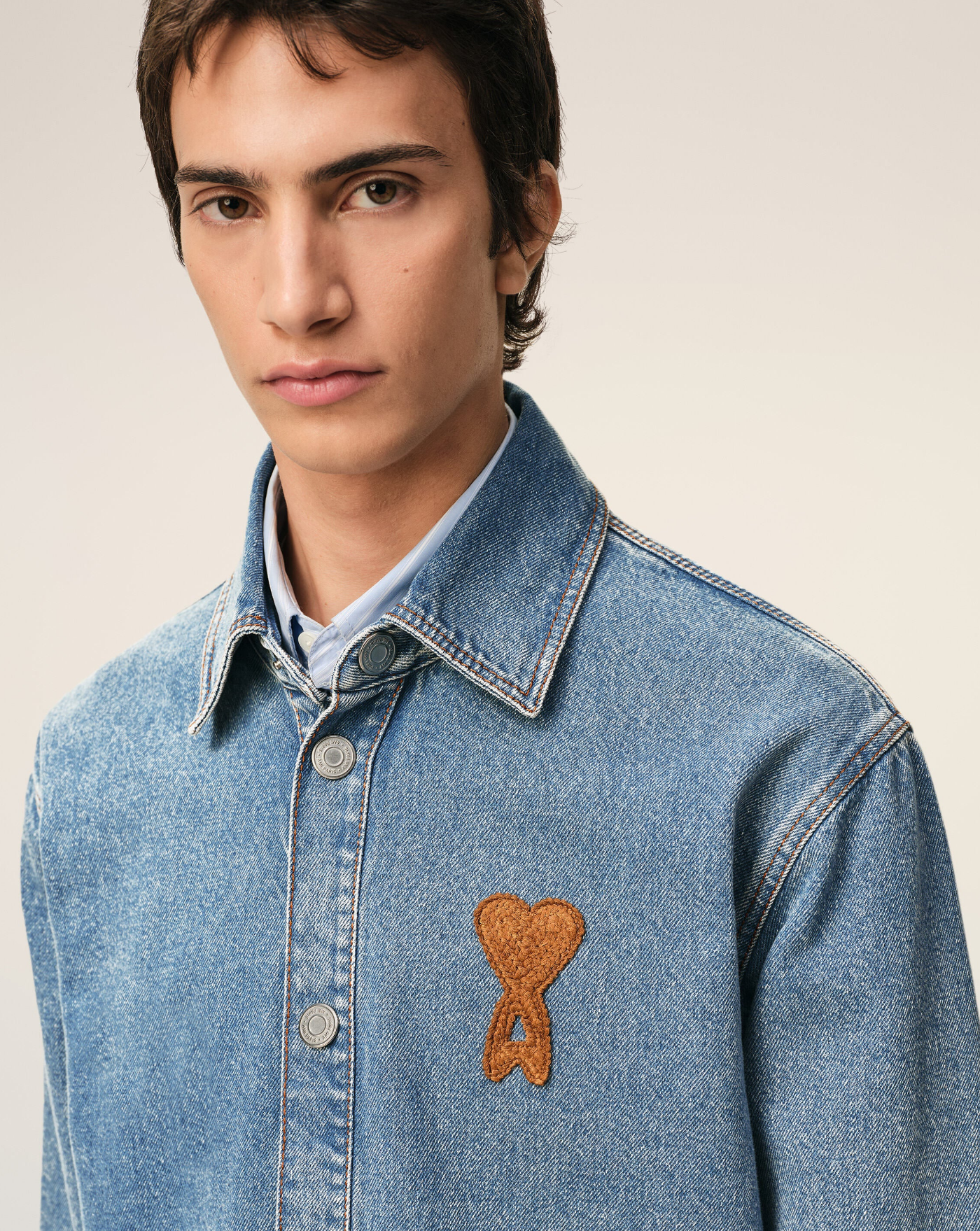 Camisa Ami Paris Denim UJK897DE0046 480 AMI PARIS 