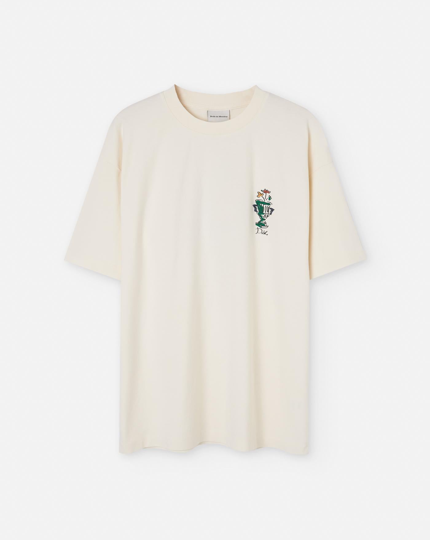 Camiseta Drole de Monsieur Le T-Shirt Slogan Vase TS225 CO002 CM CREAM DROLE DE MONSIEUR 