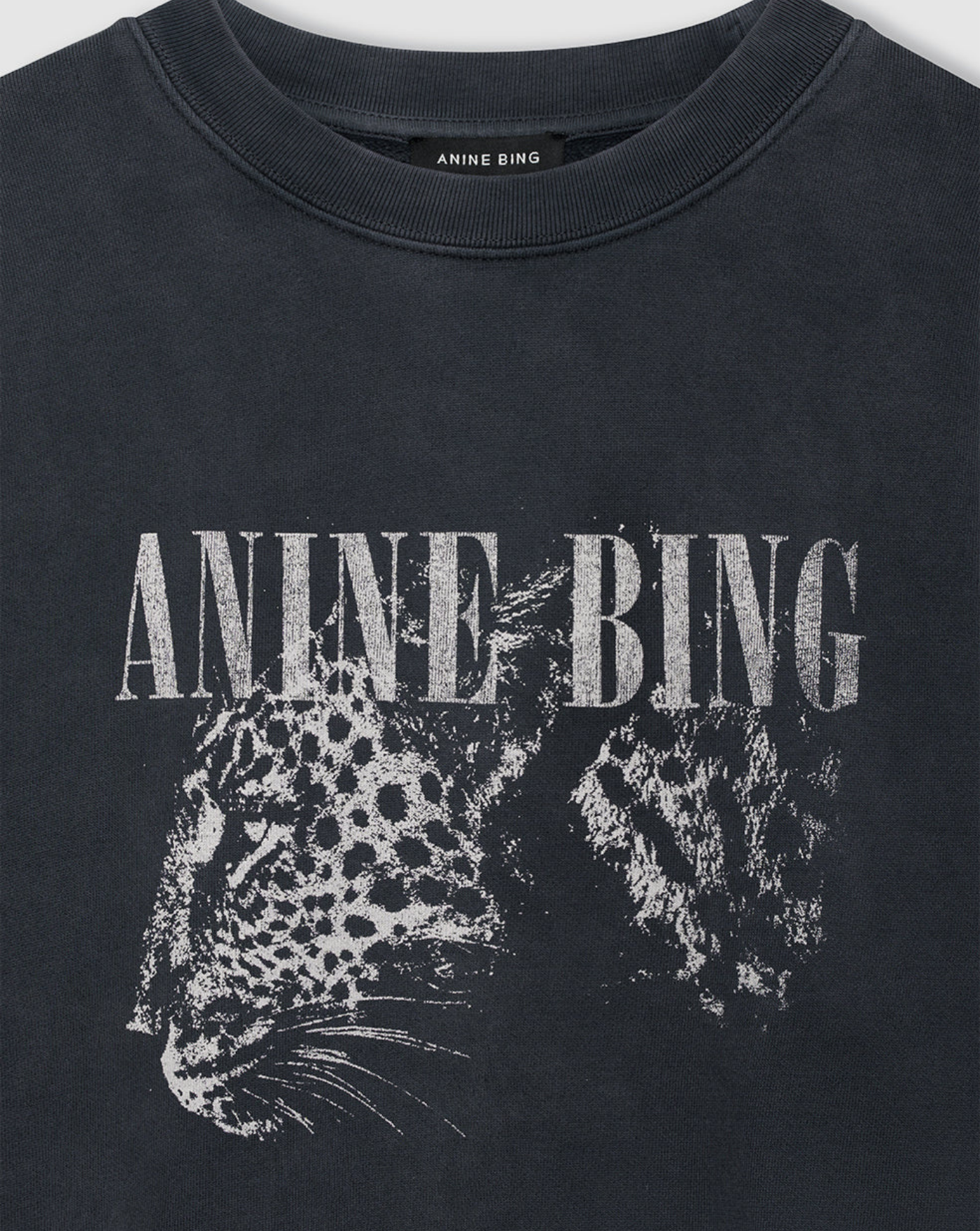 Sudadera Anine Bing Spencer Leopard A0811720WBL1 WASHED BLACK ANINE BING 