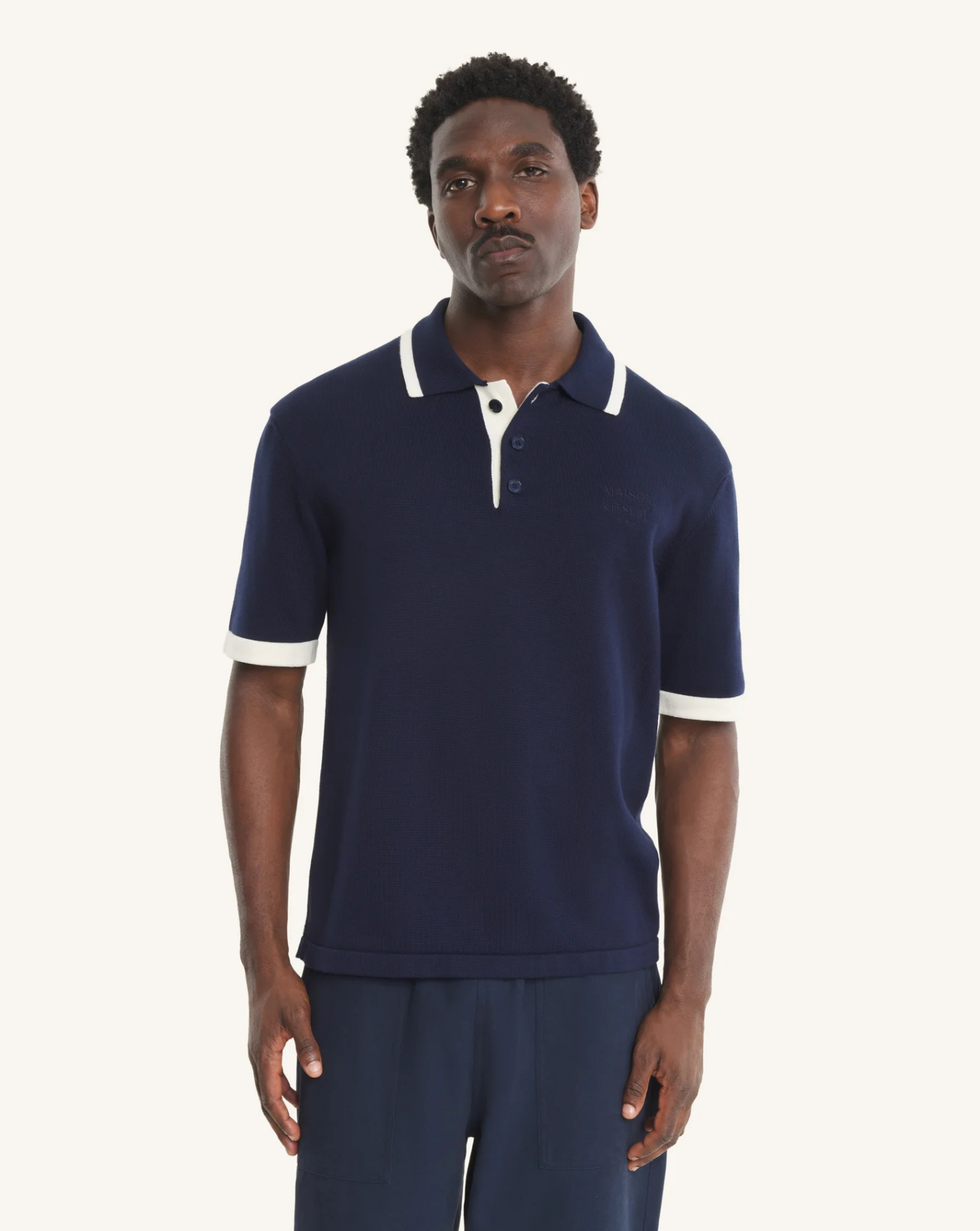 Polo Maison Kitsune Cotton Knitted QM00208KT1135 0413 MAISON KITSUNE 