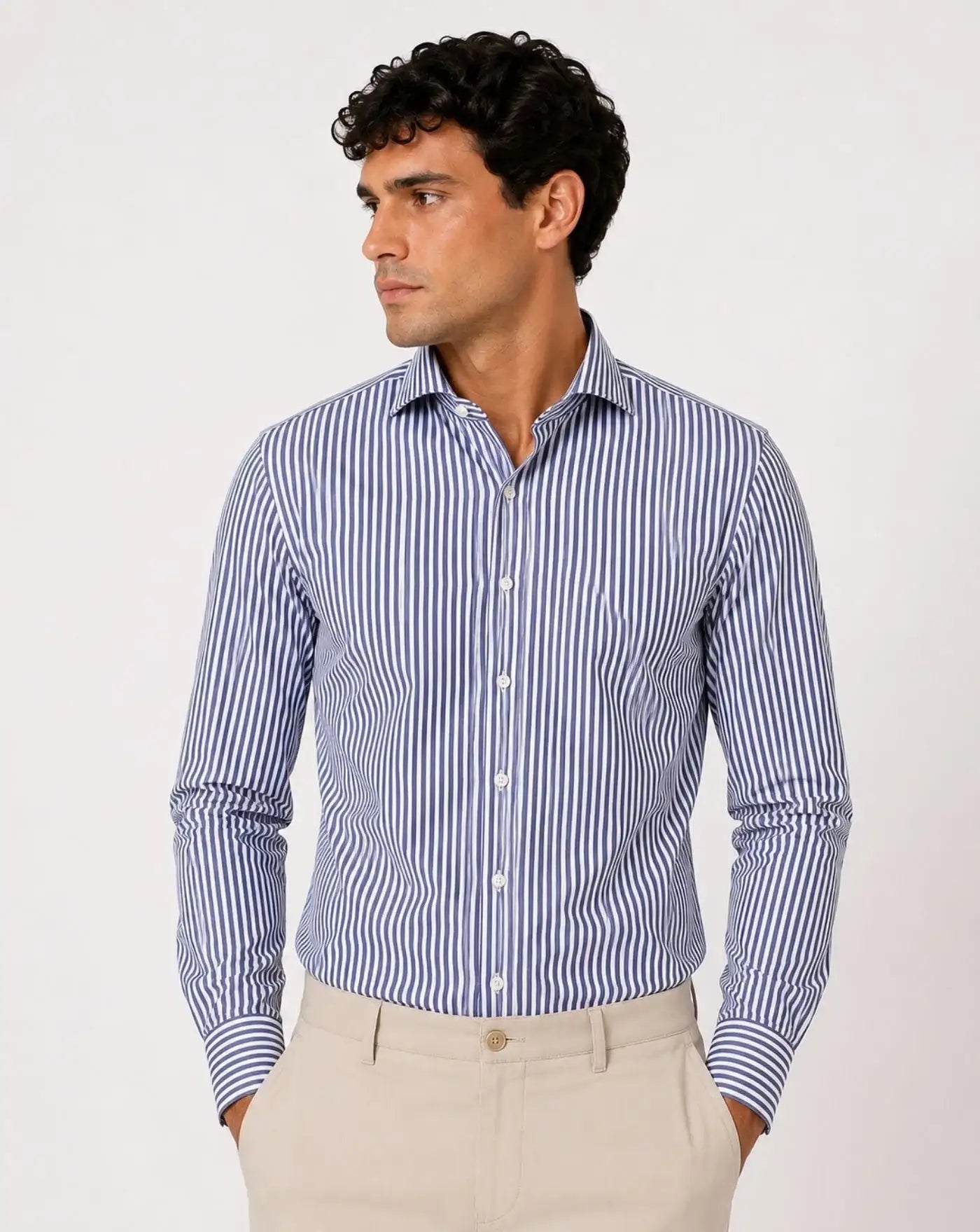 Camisa Traiano Performance jersey shirt T16007 311 168 NAVY STRIPE TRAIANO MILANO 
