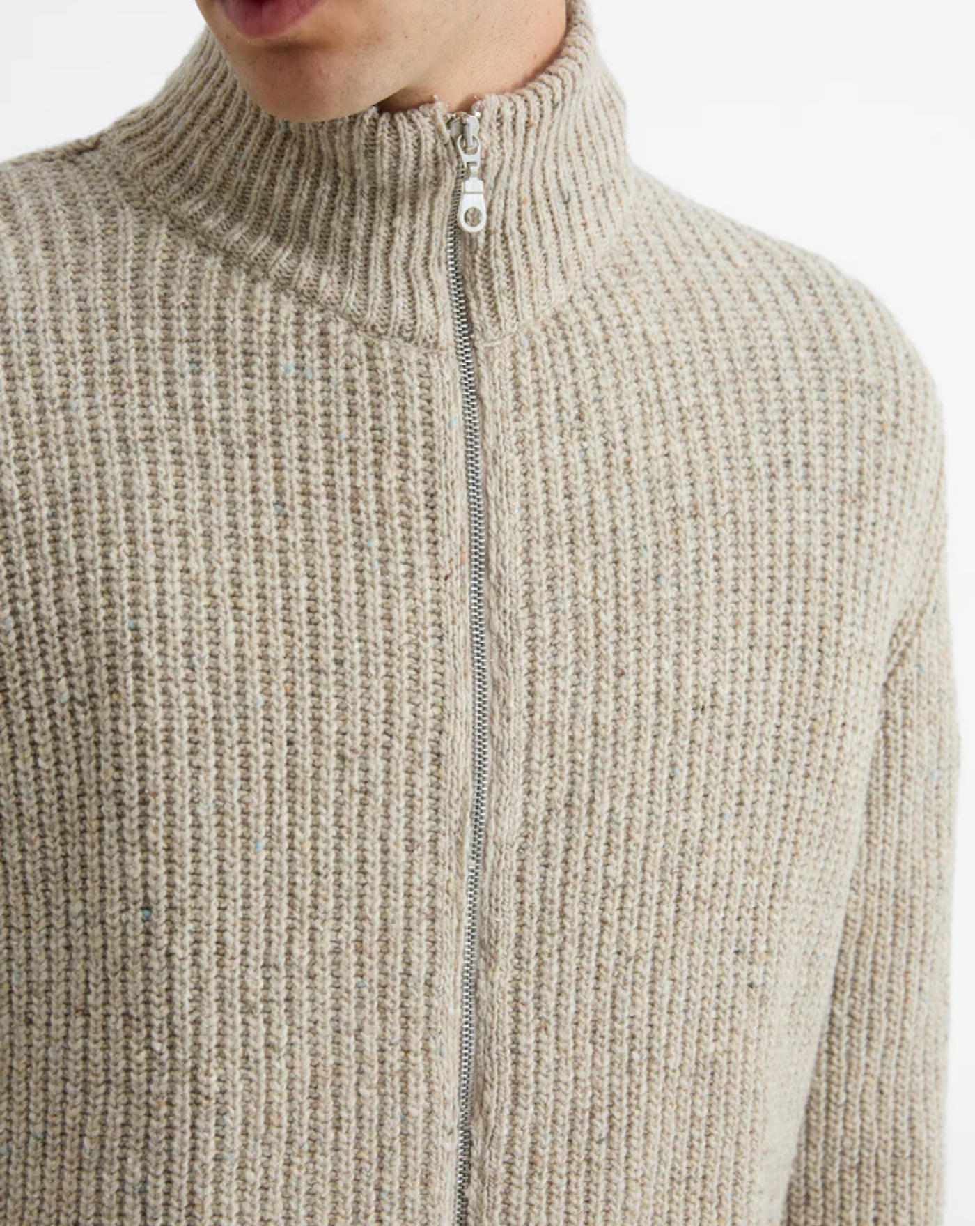 Jersey Edmmond Paris Cardigan 3256007820 PLAIN LIGHT GREY MELANGE EDMMOND 