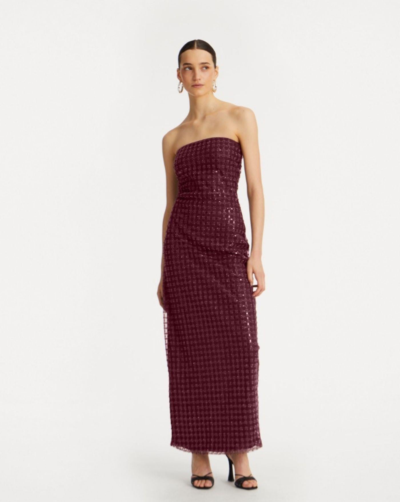 Vestido Rotate Beaded Maxi Tube Dress 1150492734 2734 ROTATE 