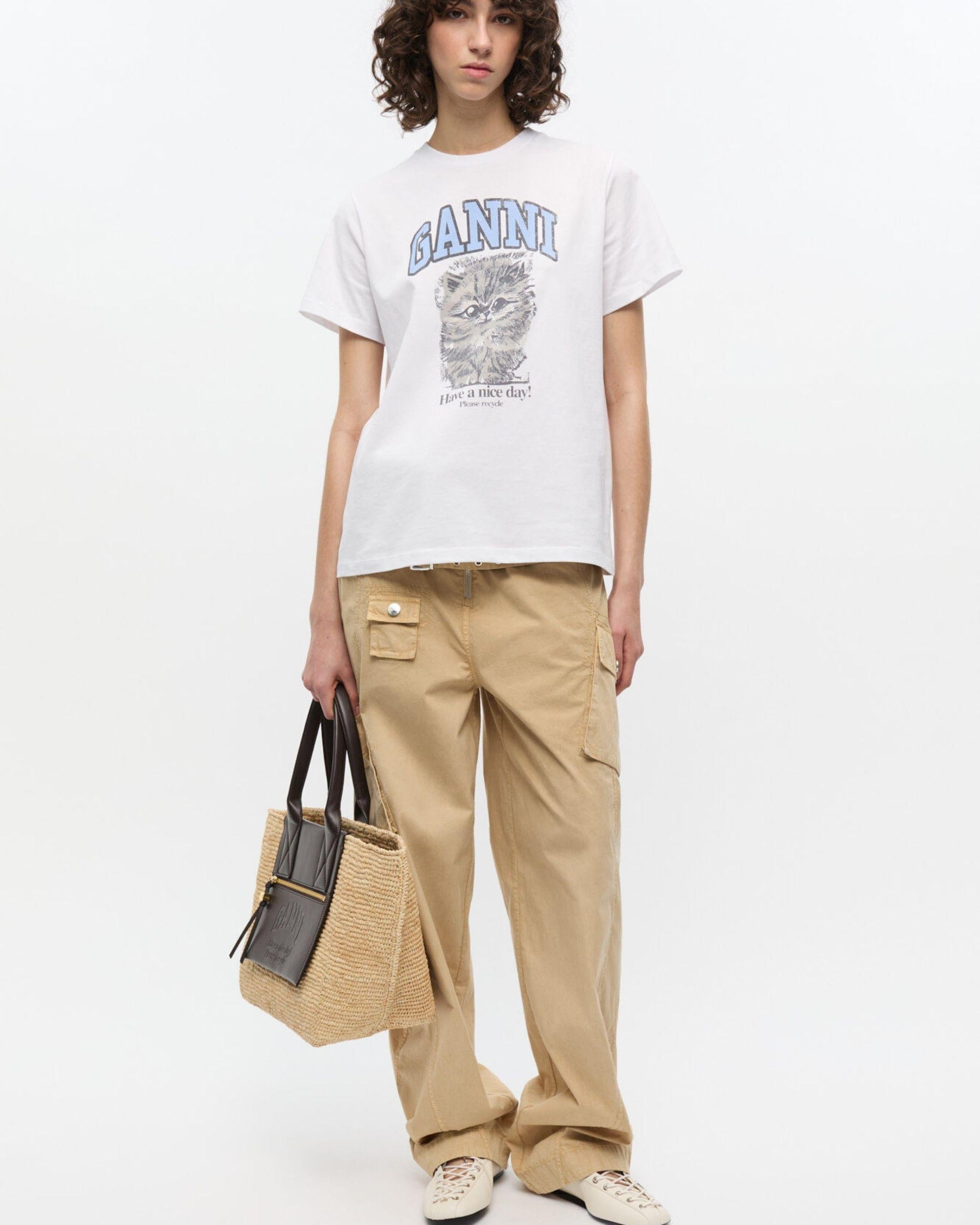 Bolso Ganni Easy Shopper Medium Raffia A6823 901 GANNI 