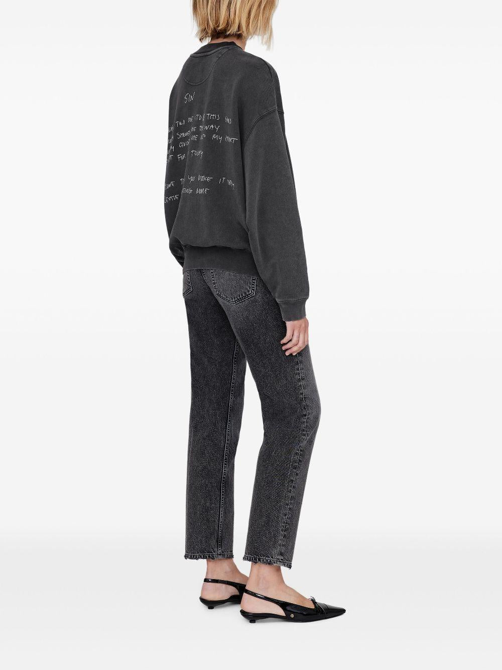 Sudadera Anine Bing Jaci Lyrics A0810904WBL1 WASHED BLACK ANINE BING 
