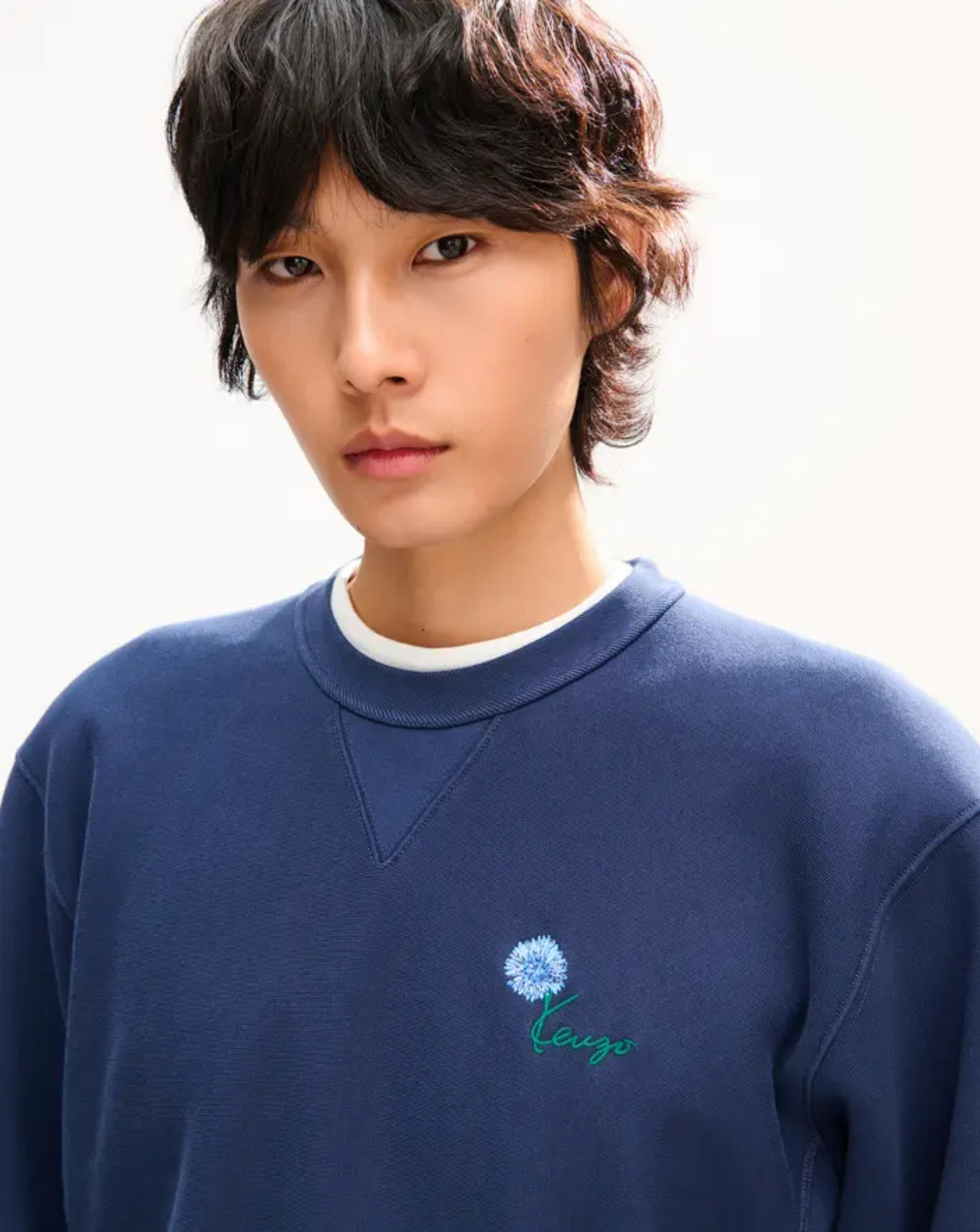 Sudadera de algodón bordada 'KENZO Tulip'<BR/><BR/> FG65TS2934SK 79 BLUE BLACK KENZO 