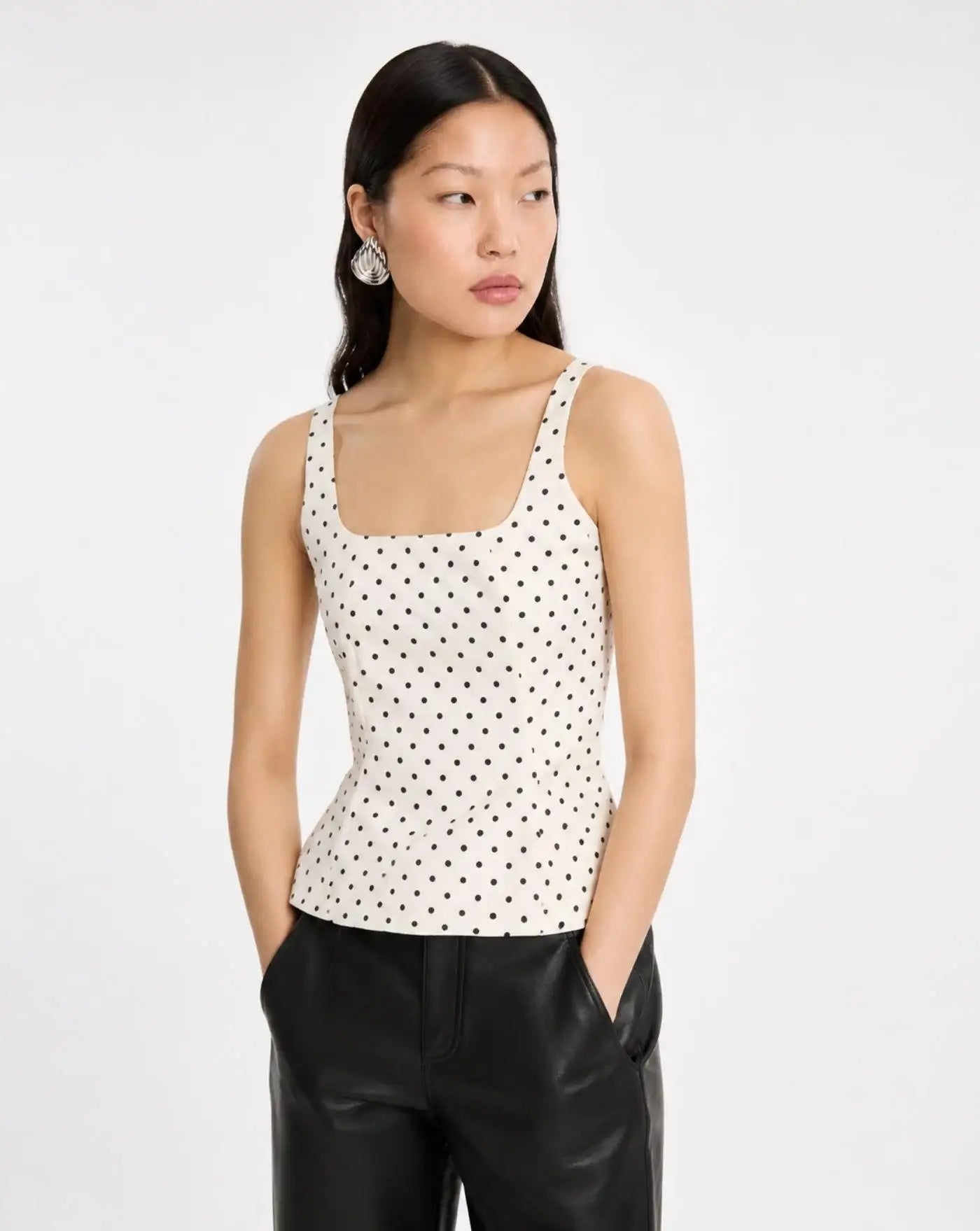 Top Rotate Polka Dot Sleeveless Top 116527803 803 DOT AOP ROTATE 