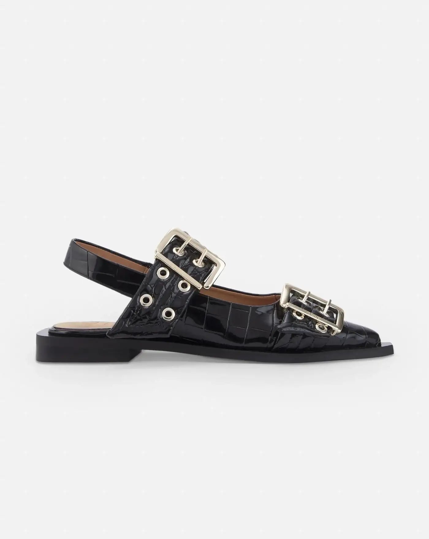 Buckle Ballerina Naplack Croco S2796 099 GANNI 