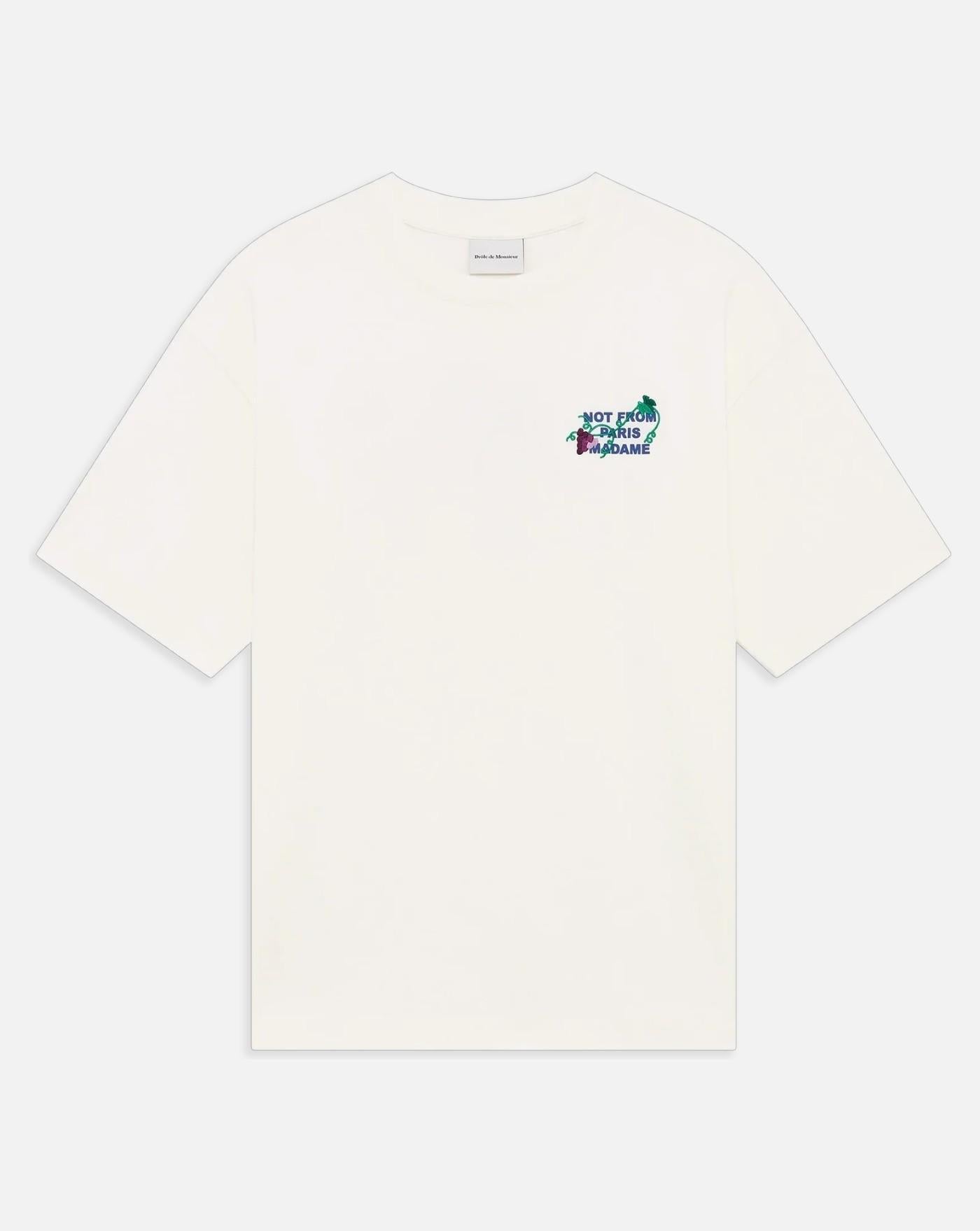 Camiseta Drole de Monsieur Vine Embroidered Slogan T-shirt TS327 CO248 OW DROLE DE MONSIEUR 
