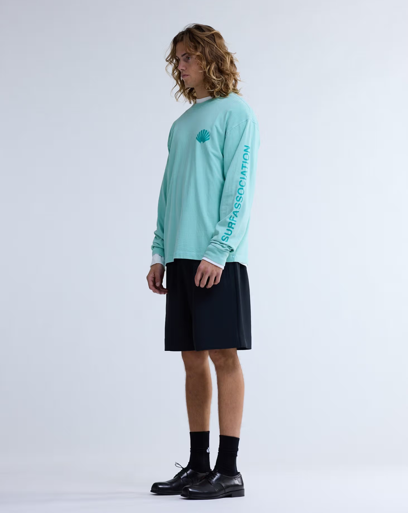Camiseta New Amsterdam Logo Longsleeve Ocean 2601106002 WAVE/SEA GREEN NEW AMSTERDAM 